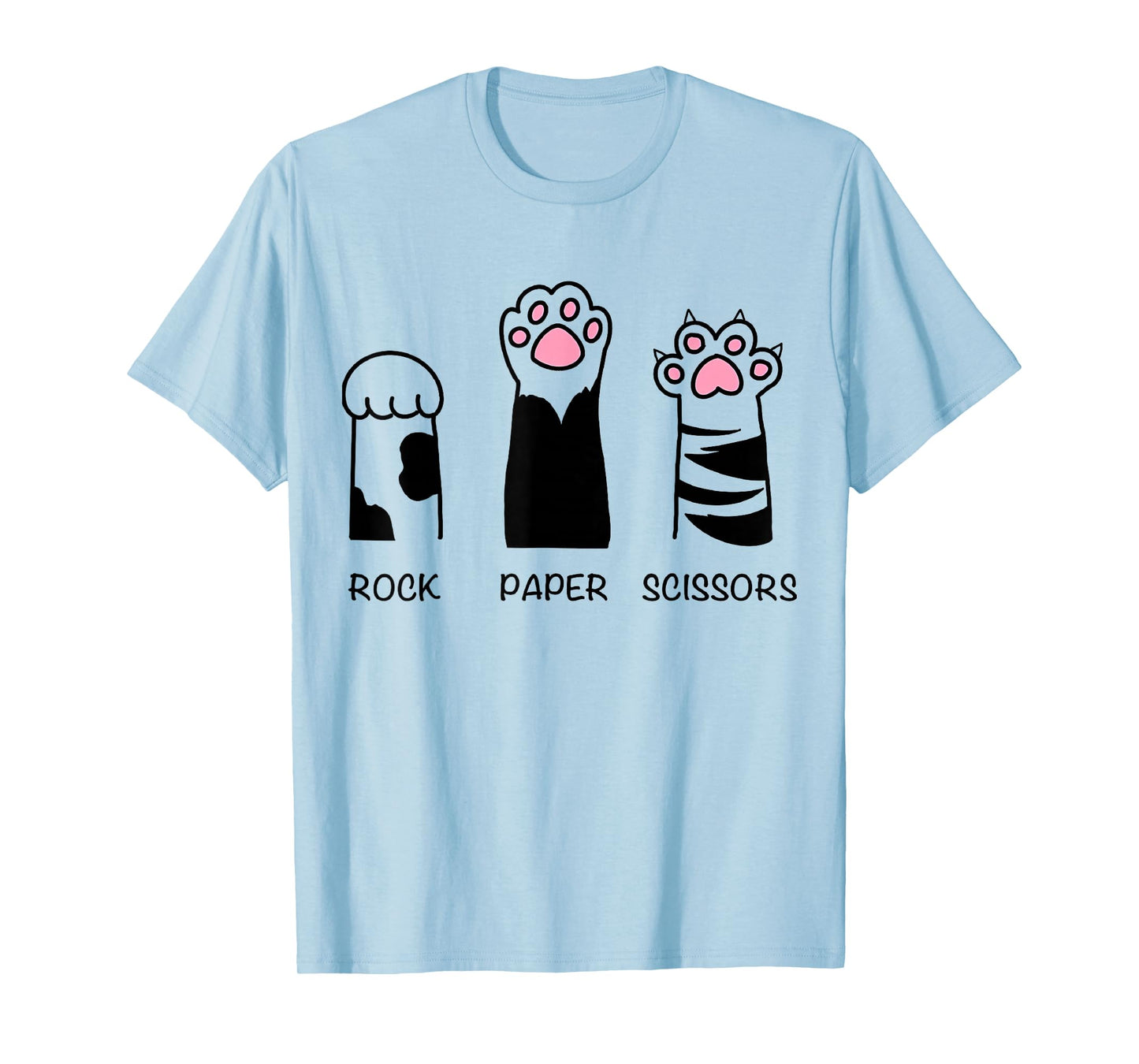 Rock Paper Scissors Cat Paws Cute Kitten Lover Cat T-Shirt