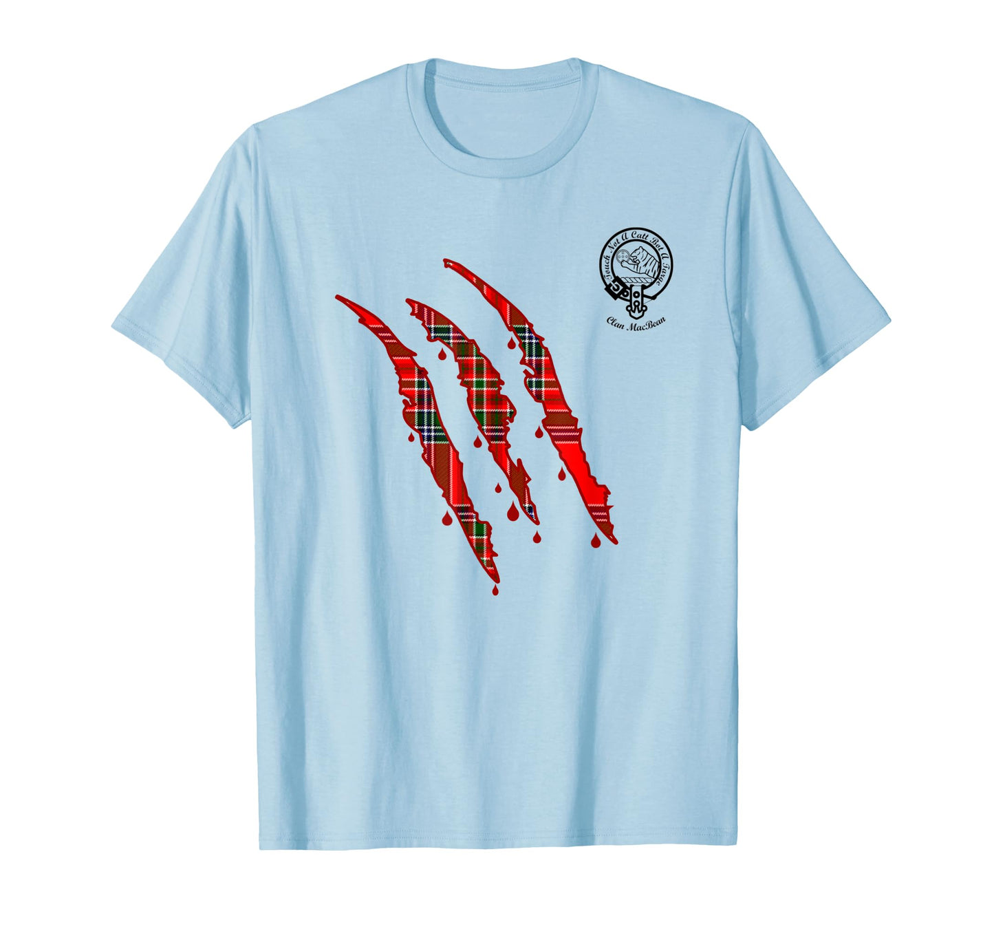 Clan MacBean Claw Marks Surname Tartan Crest T-Shirt