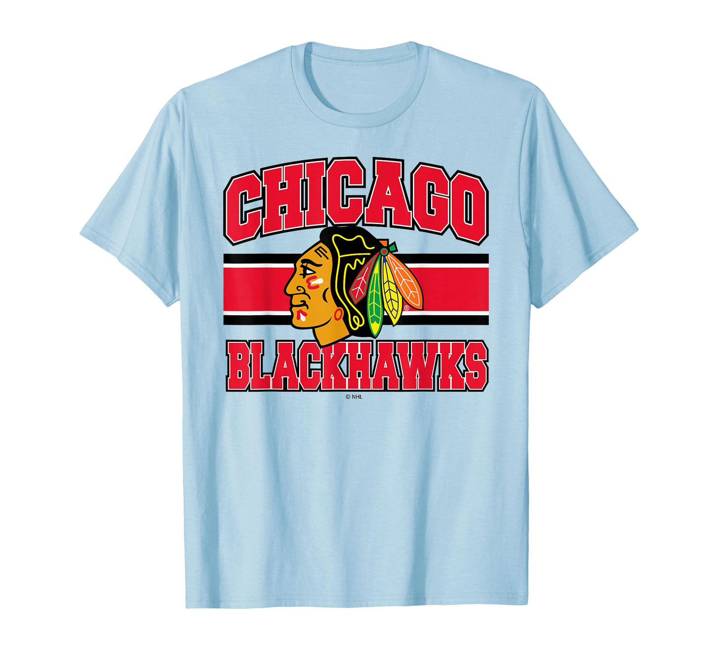 Chicago Blackhawks Stripe Gray Officially Licensed T-Shirt