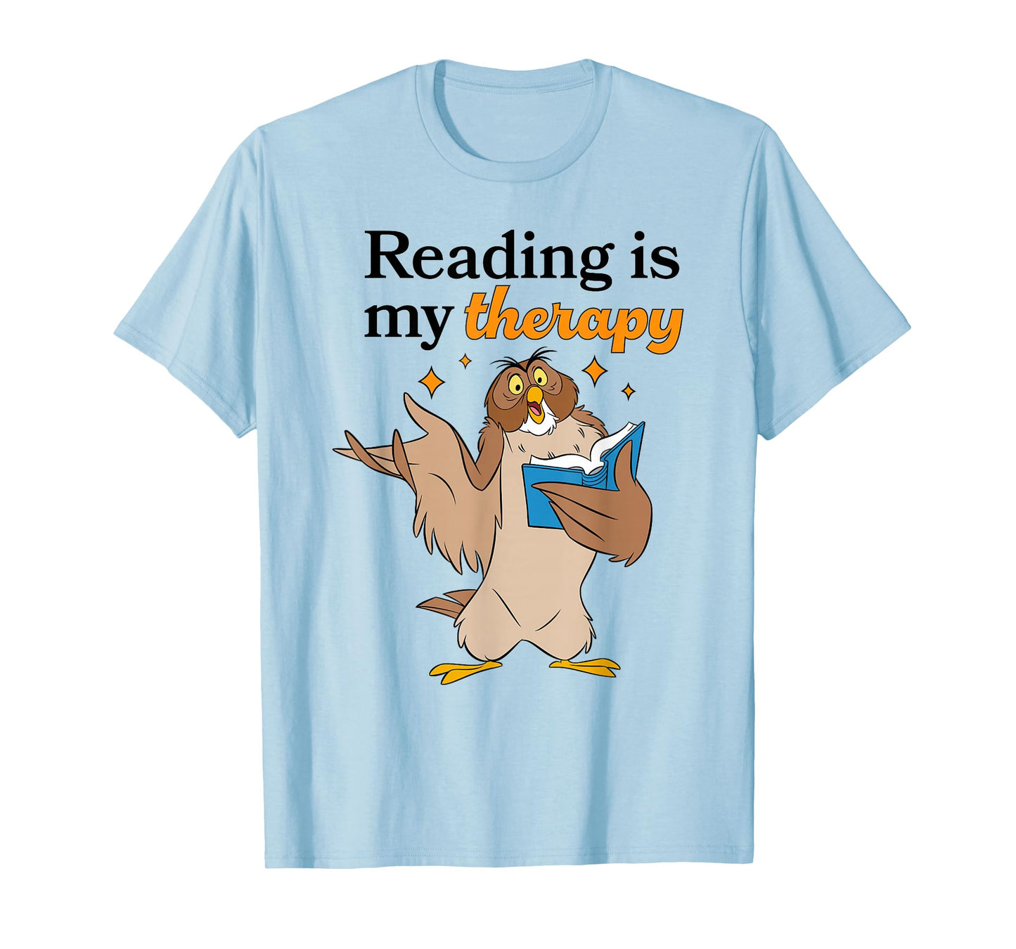 Disney Winnie the Pooh Reading Is My Therapy Owl Logo T-Shirt