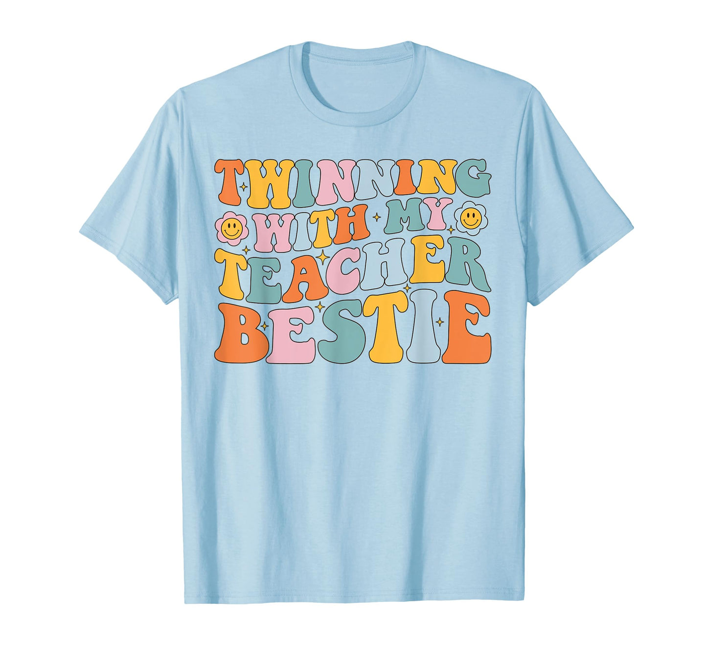 Twinning With My Teacher Bestie Twin Day Matching T-Shirt for Men Women Girls Kids