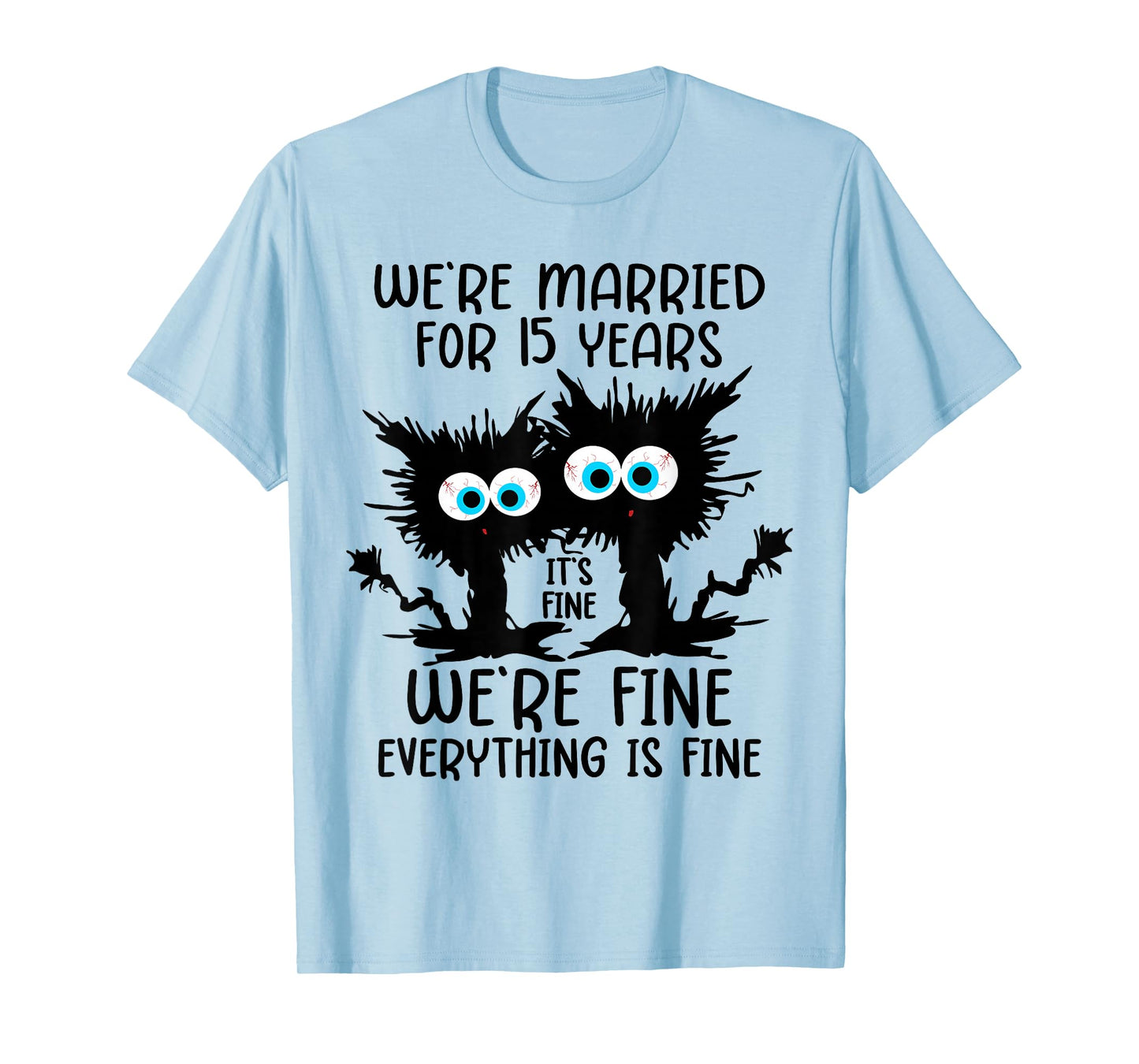 Crystal Wedding We're Married For 15 Years T-Shirt, Small, Grey