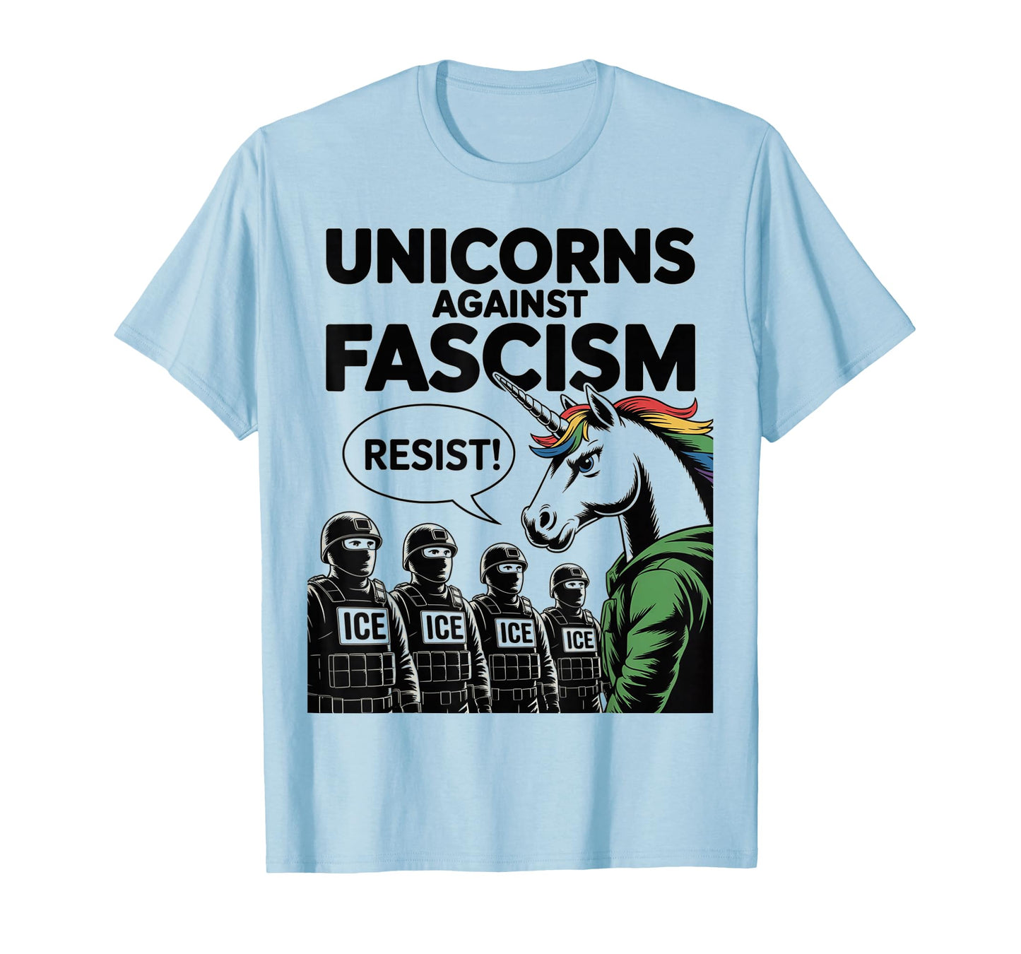 Unicorns Against Fascism LGBTQ Fascist 50501 No Kings Resist T-Shirt