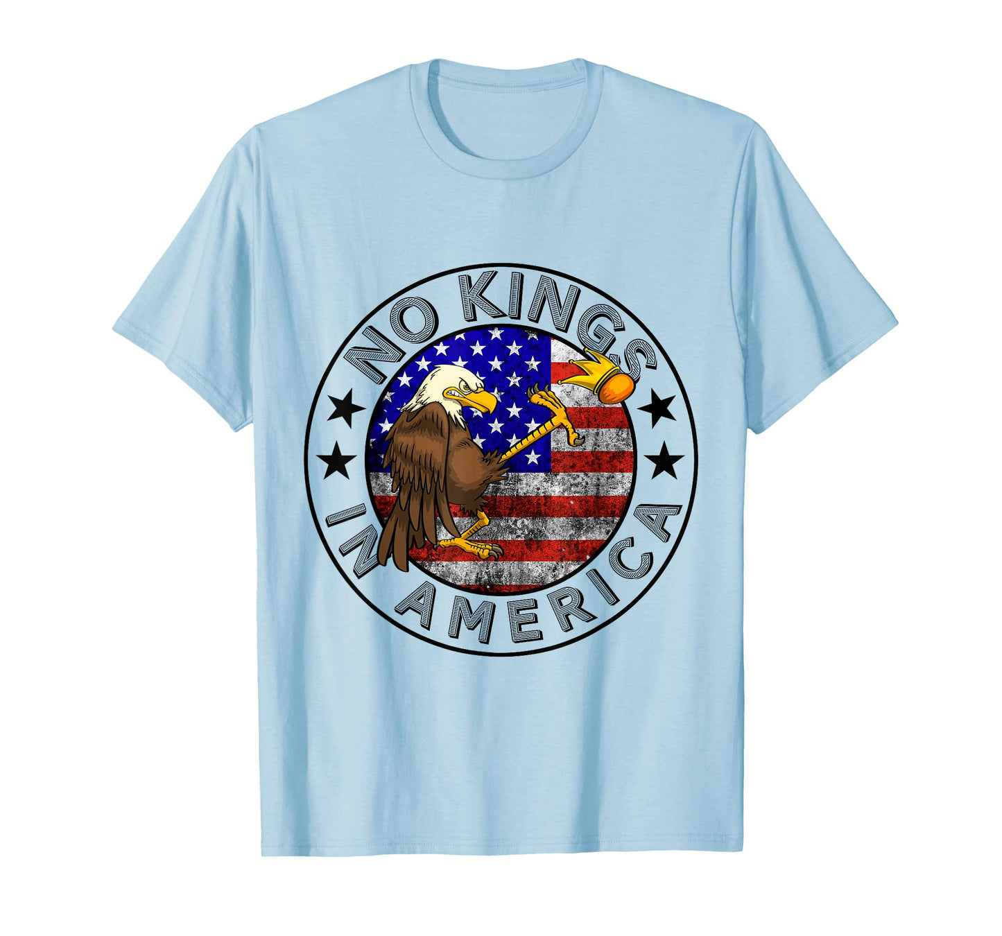 Funny No Kings In America Bald Eagle Protest T-Shirt