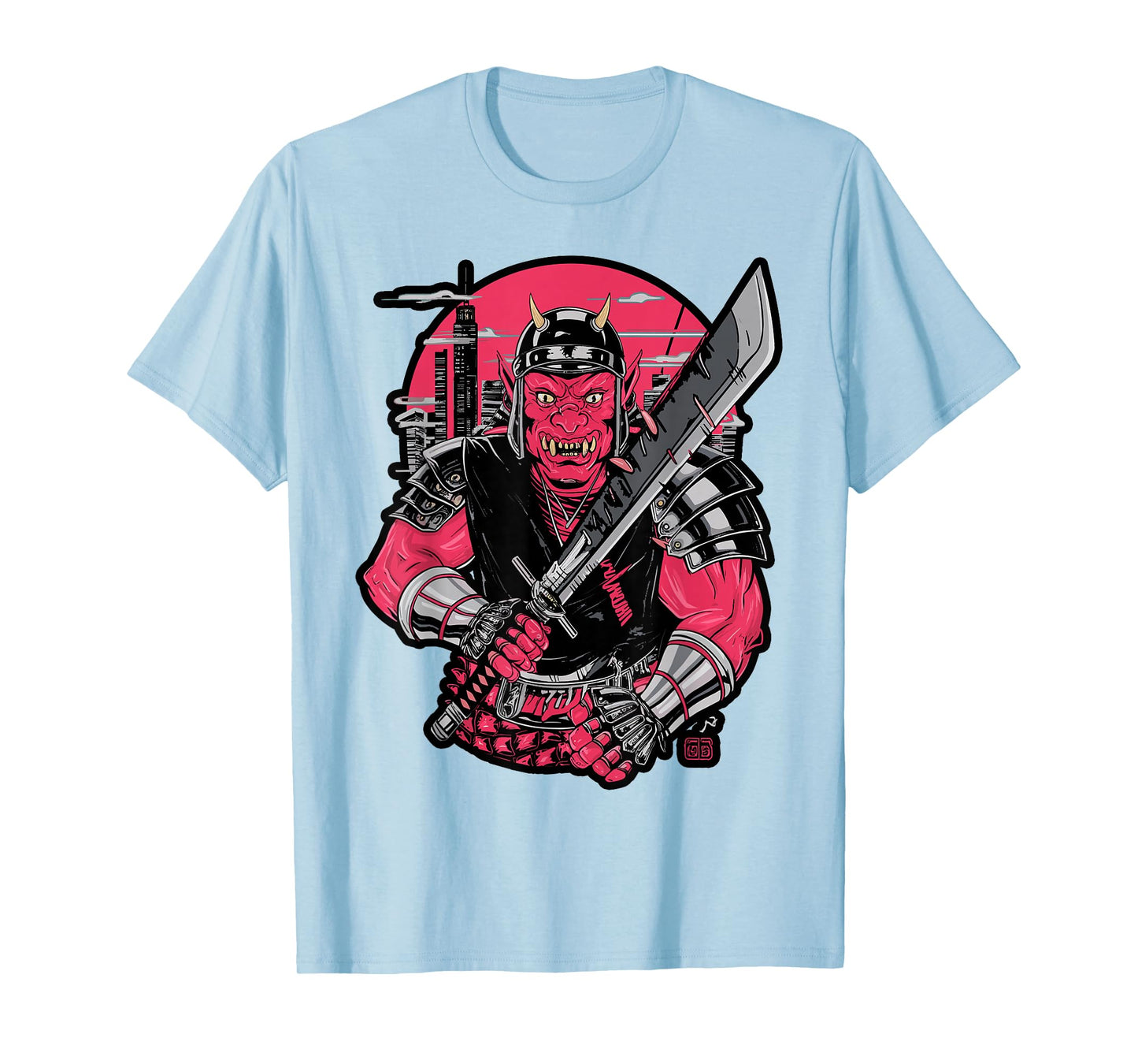 Retro Oni Cyberpunk Samurai Arts for Bushido Warrior T-Shirt
