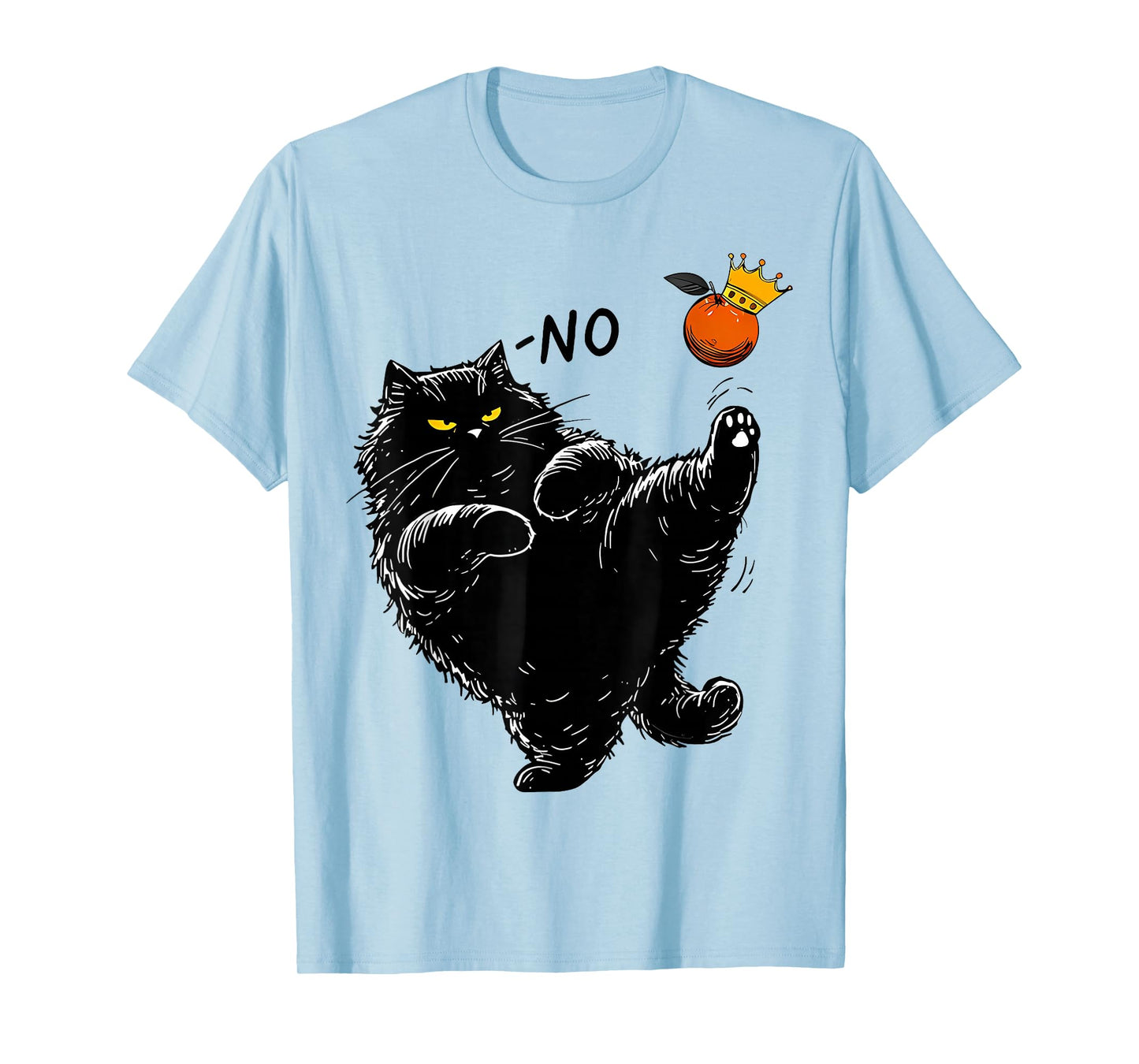 Funny Fat Black Cat No Kings Meme Kitten Lover Men Women T-Shirt