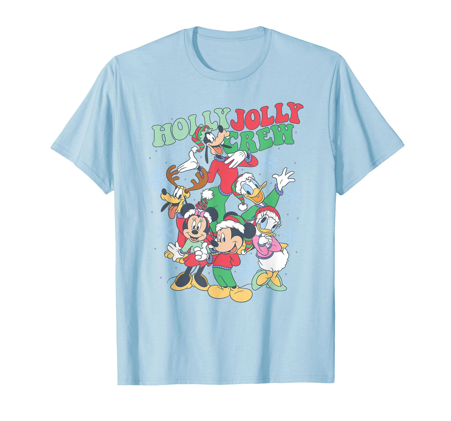 Disney Mickey & Friends Christmas Holly Jolly Crew Poster T-Shirt