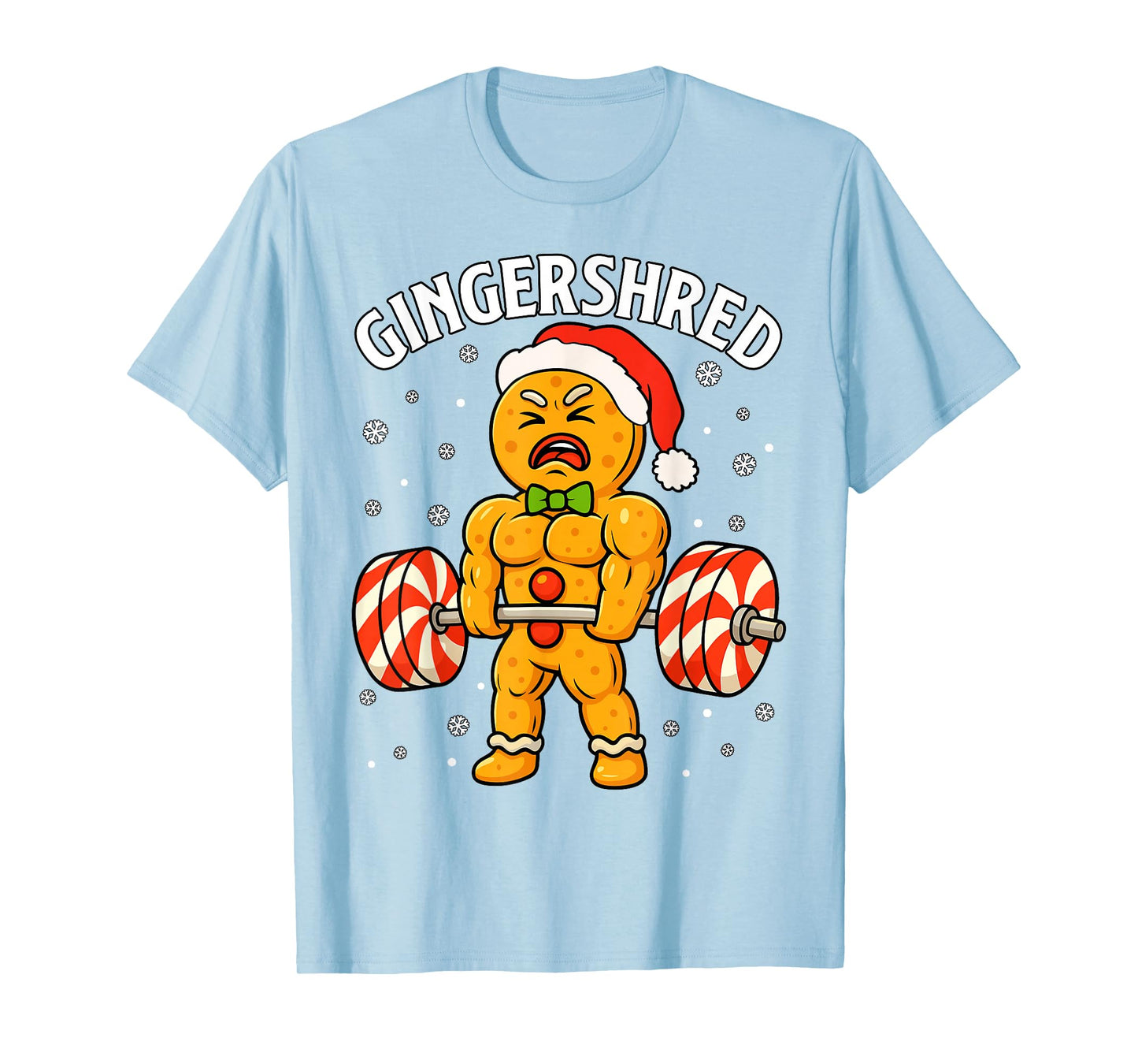 Gingershred Funny Gingerbread Man Gym Bodybuilding Christmas T-Shirt