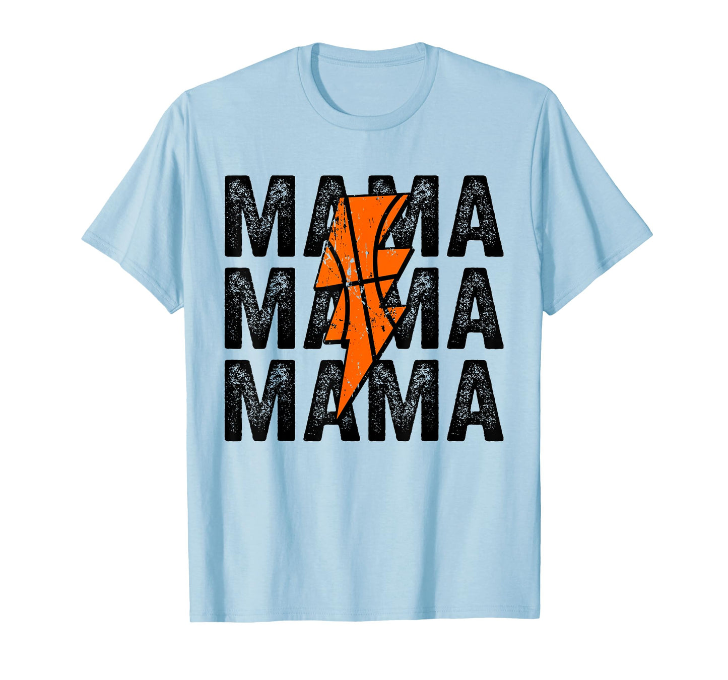 Basketball Mama Distressed Lightning Bolt Mom T-Shirt