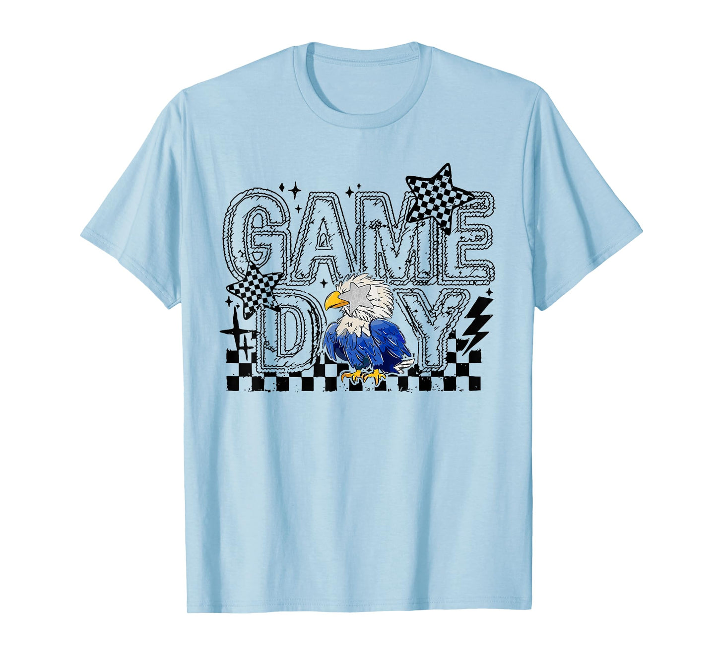Football Checkered Game Day School T-Shirt