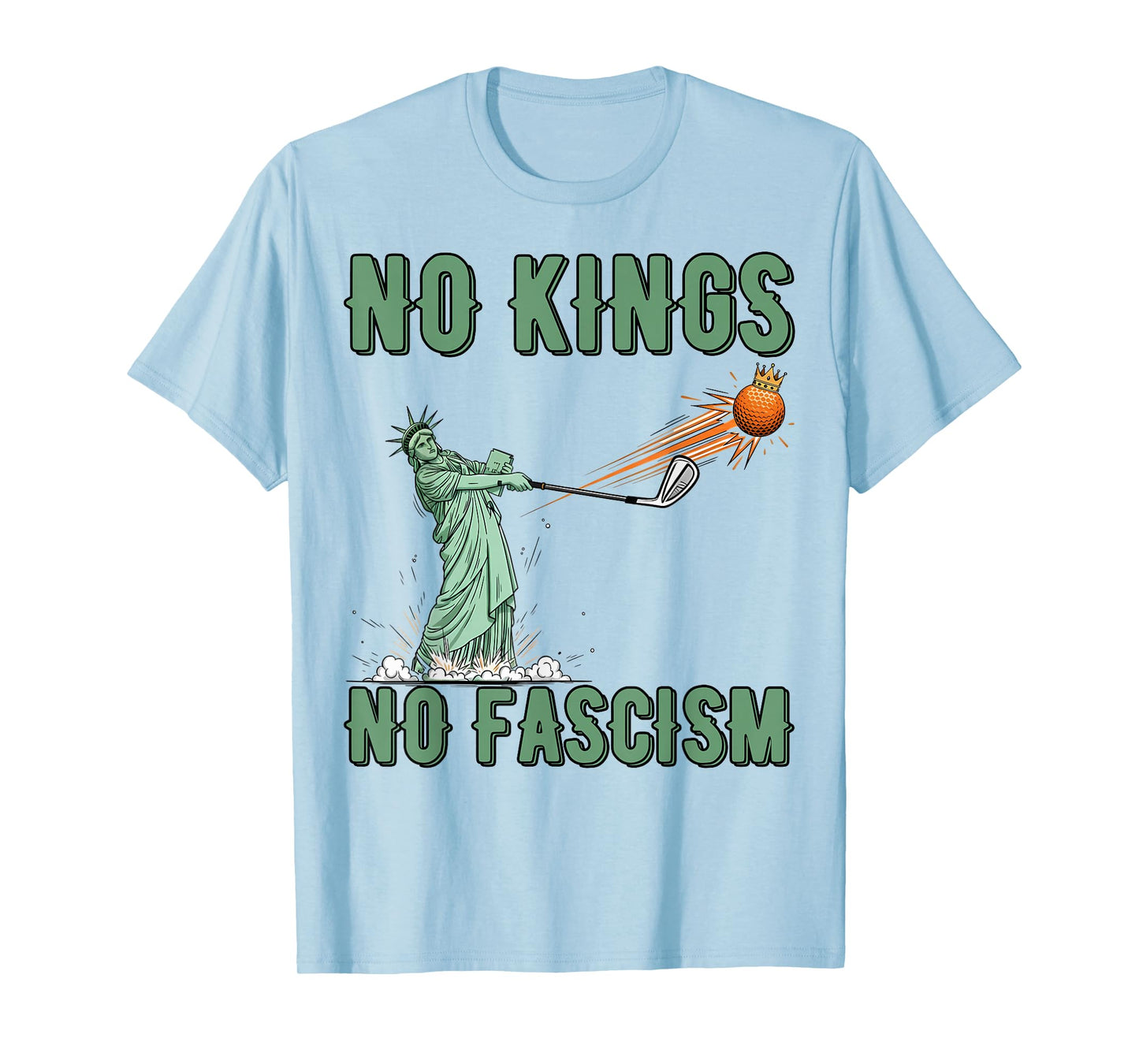 Resist No Kings Protest No Fascism Lady Liberty Statue Woman T-Shirt