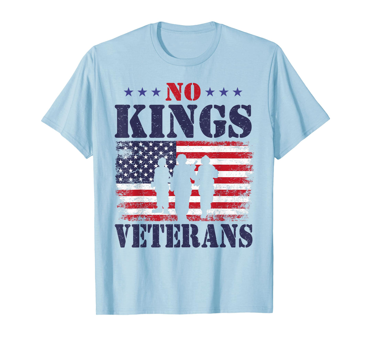 Veterans Protest No Kings Vintage American Flag Patriotic T-Shirt