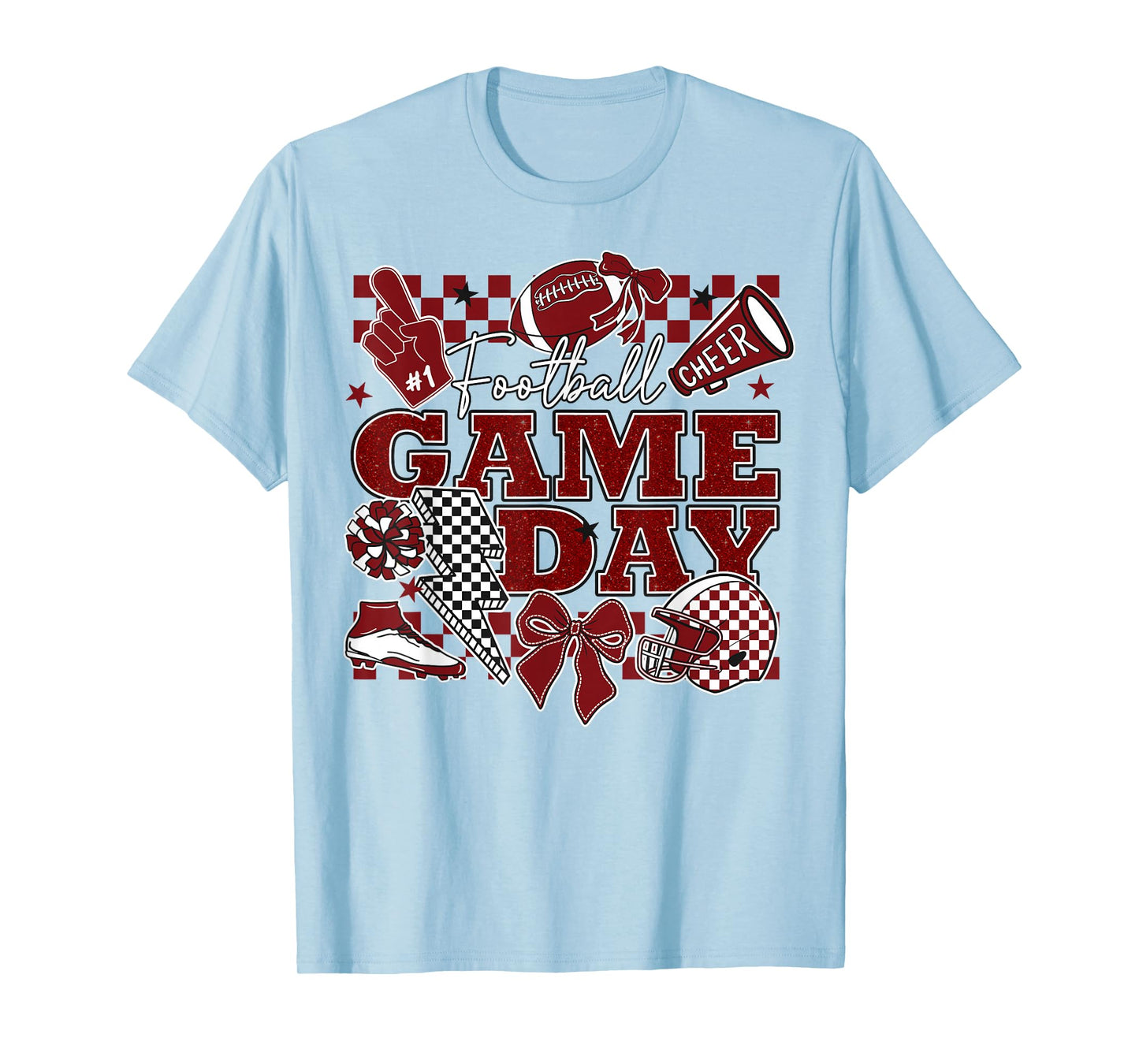 Football Game Day Touchdown Season Cheer Team Spirit Maroon T-Shirt