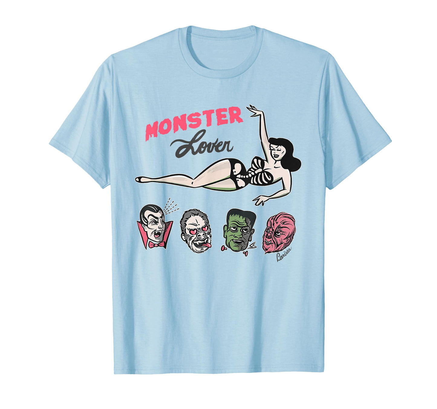 Retro Funny Monster Lover Vampire Frankenstein Halloween T-Shirt