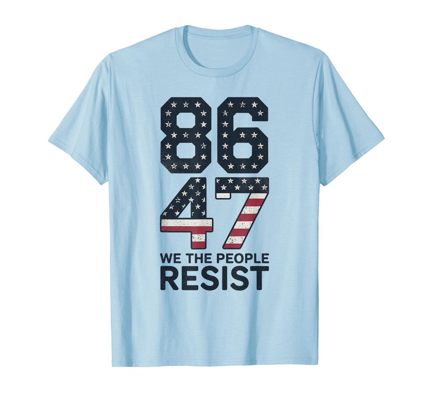 86 47 Resist Anti Trump Vintage 8647 USA Flag Impeach 47 T-Shirt