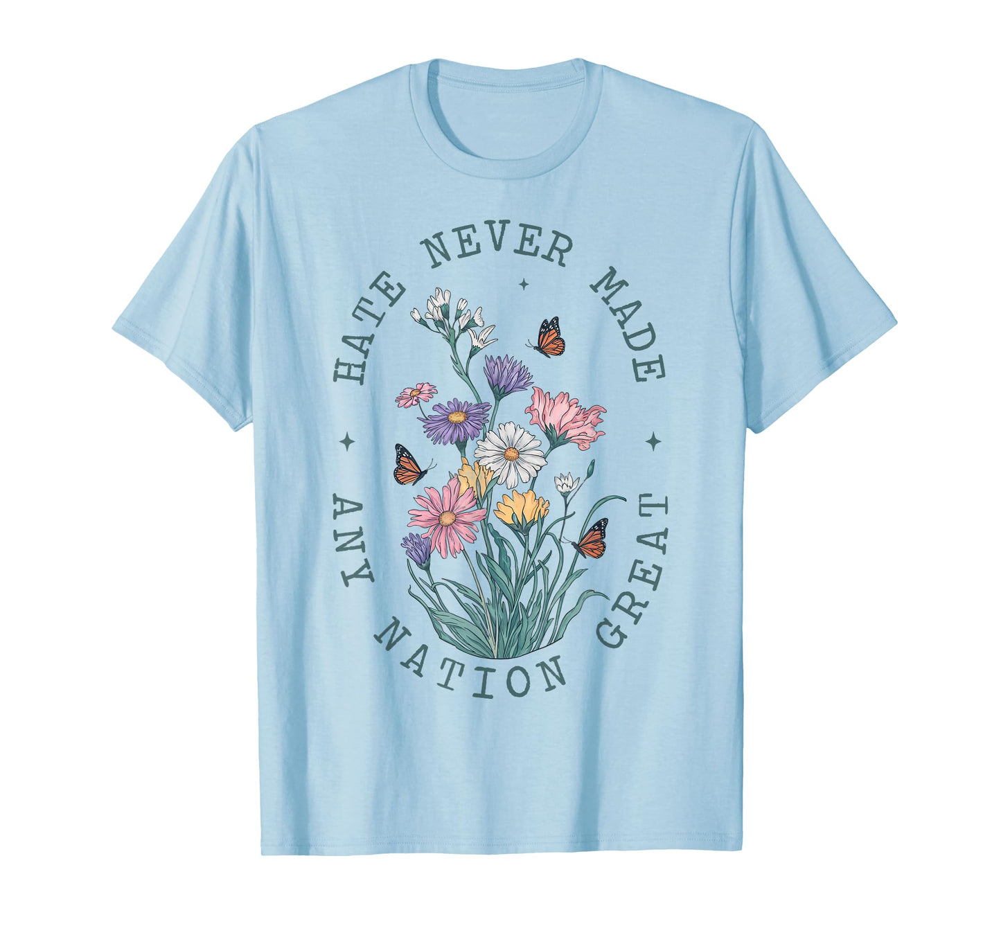 Floral Butterflies Democrat President Liberal T-Shirt