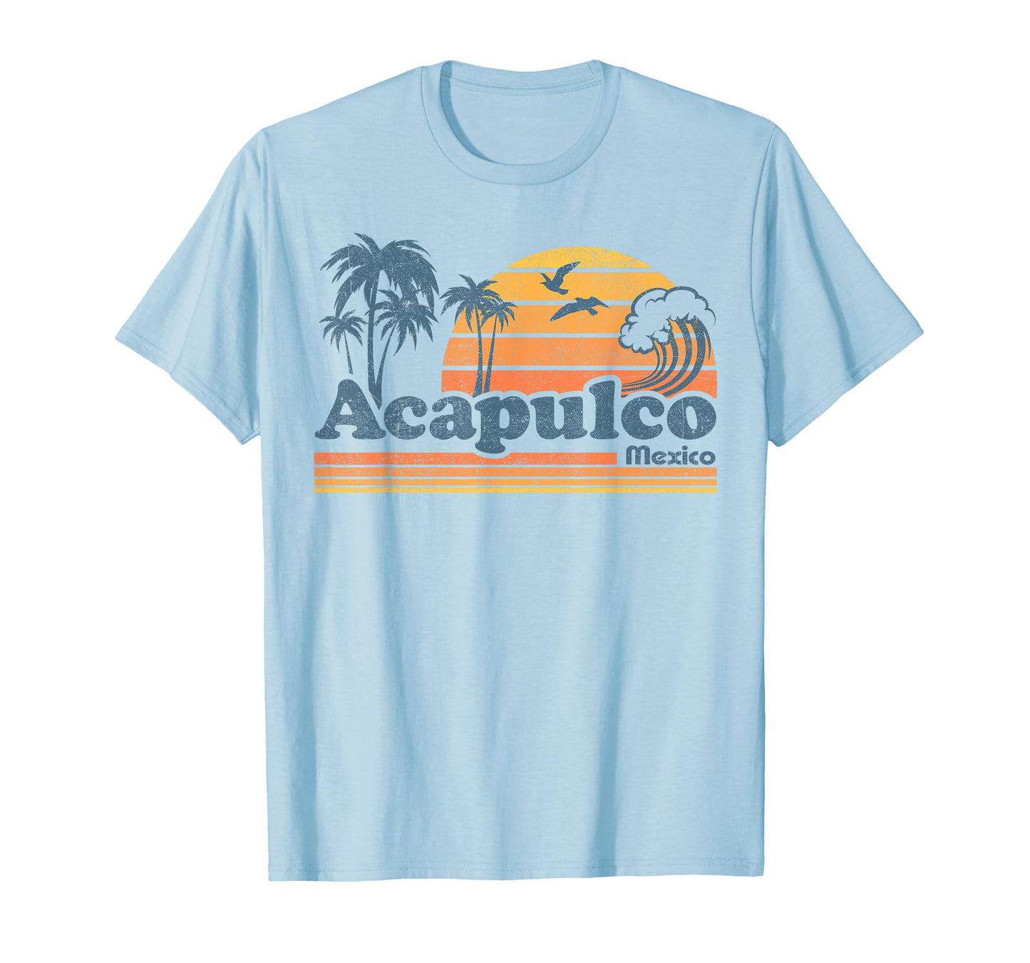 Acapulco Mexico Beach Summer Vacation Sun Vintage 70's Retro T-Shirt