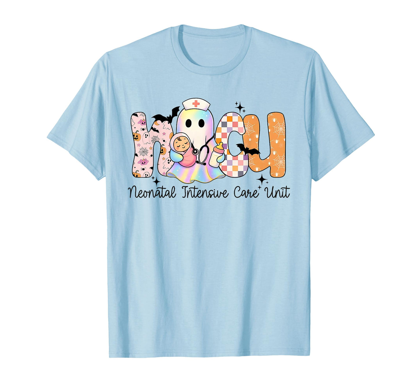 NICU Nurse Halloween Spooky Pumpkin Neonatal Intensive Care T-Shirt