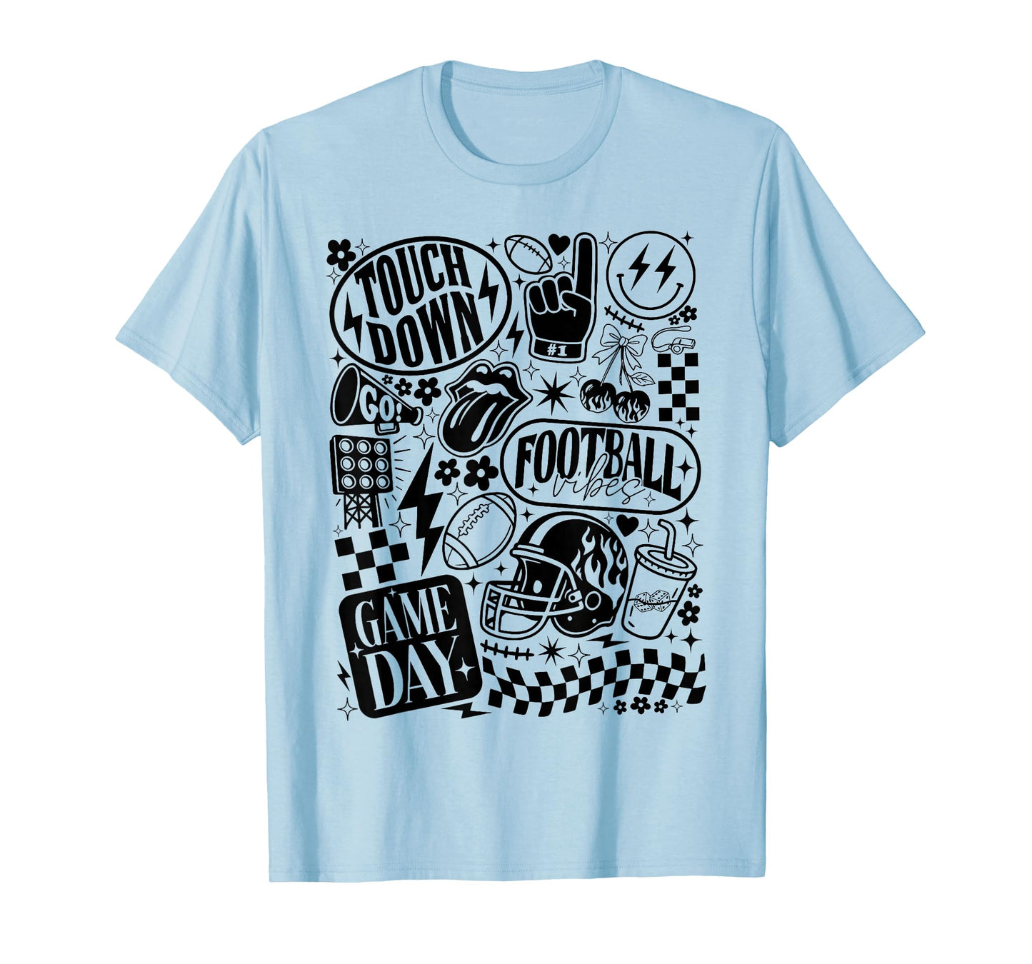Cheerleader Football Mom Coquette Bow Game Day Women Girls T-Shirt