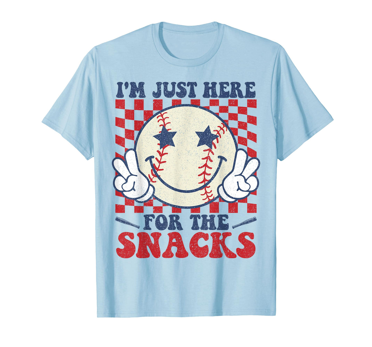 Retro I'm Just Here for the Snacks Baseball Boys Game Day T-Shirt