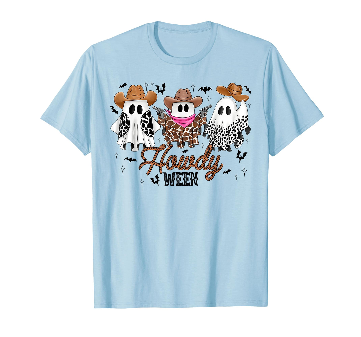 Western Halloween Cowboy Cowgirl Ghost Howdy-ween Ghost Boo T-Shirt