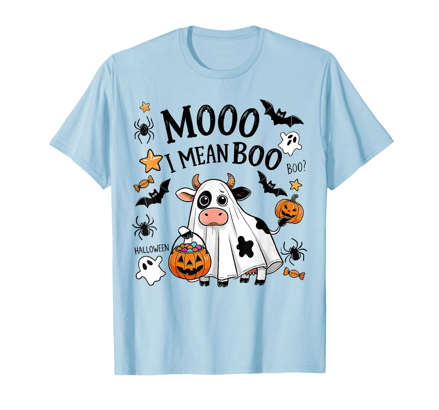 Halloween Moo I Mean Boo Spooky Cute Cows for Men Women Kids T-Shirt