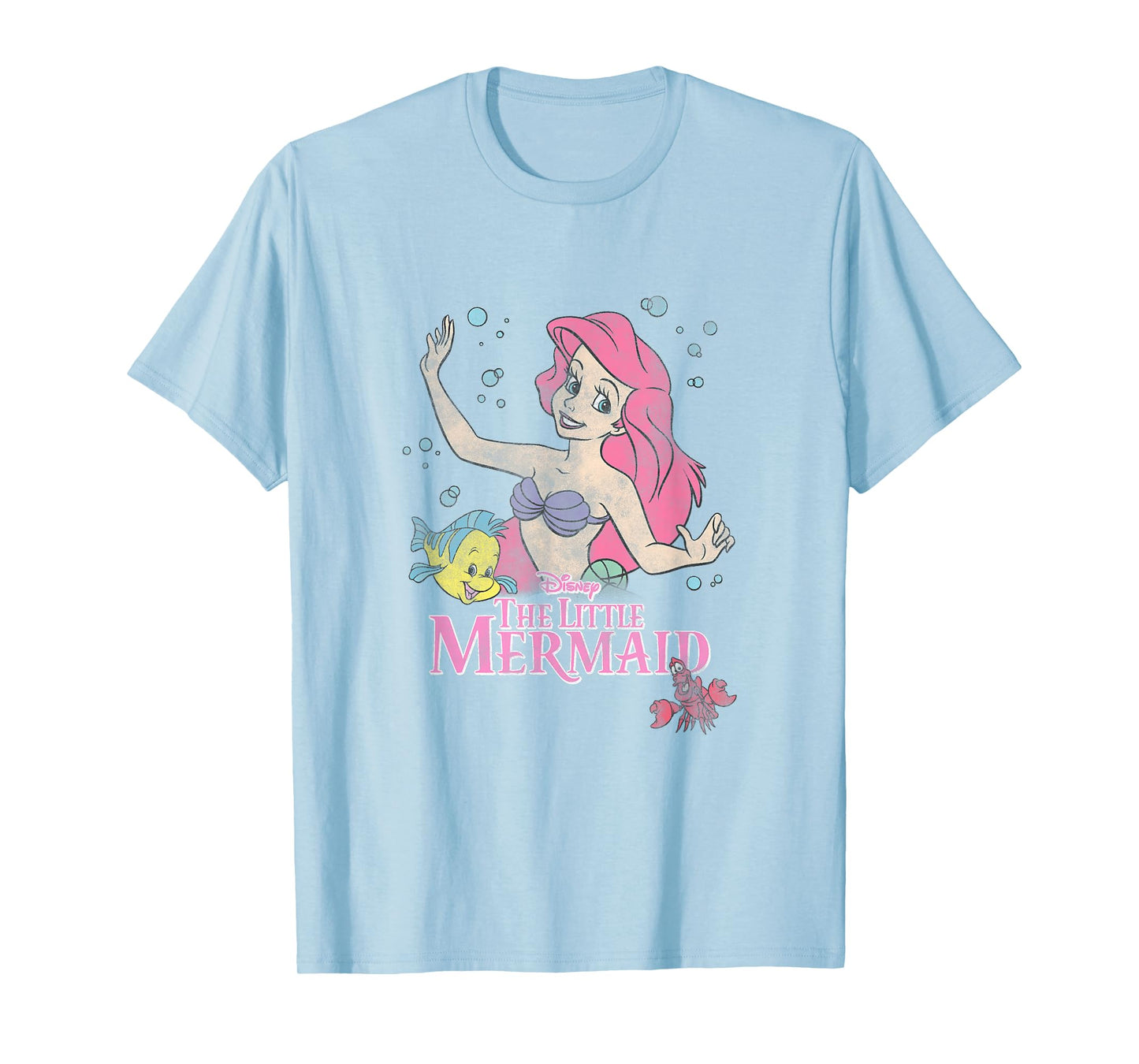 Disney The Little Mermaid Ariel Flounder Sebastian Vintage T-Shirt