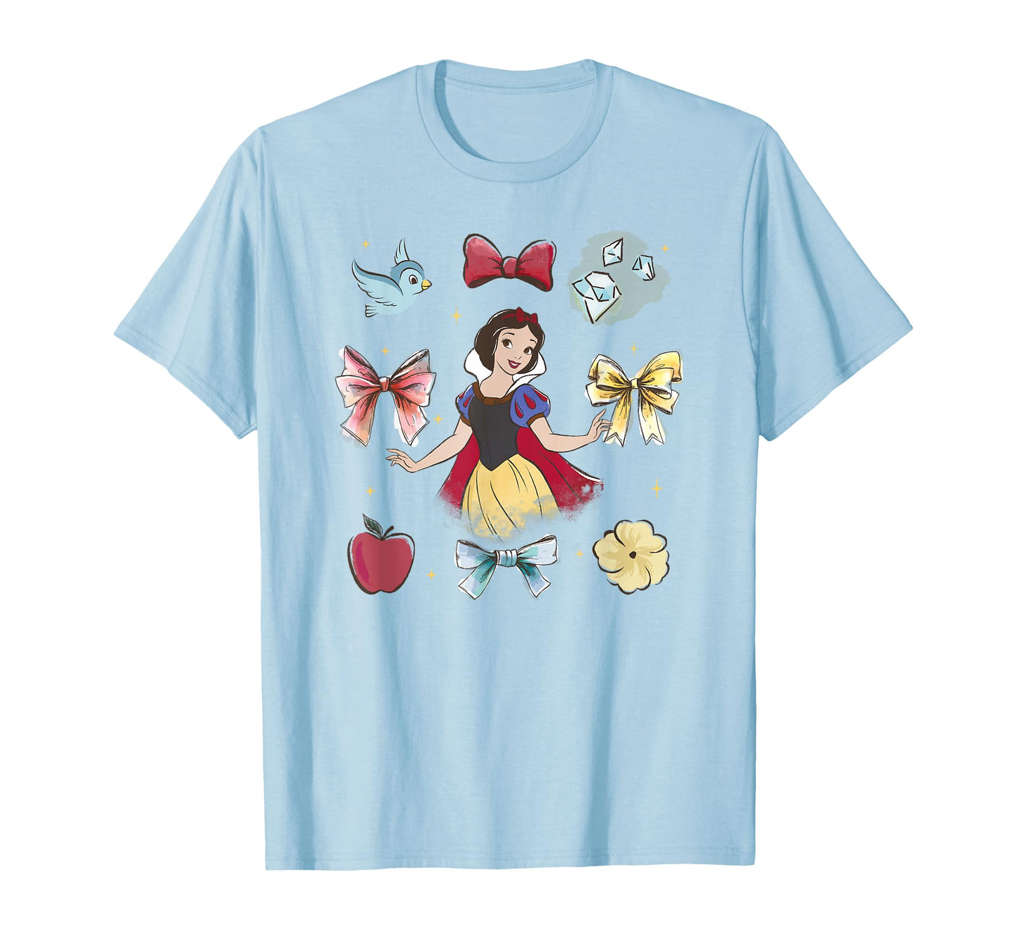 Disney Princess Snow White Beauty Iconic Watercolor Elements T-Shirt