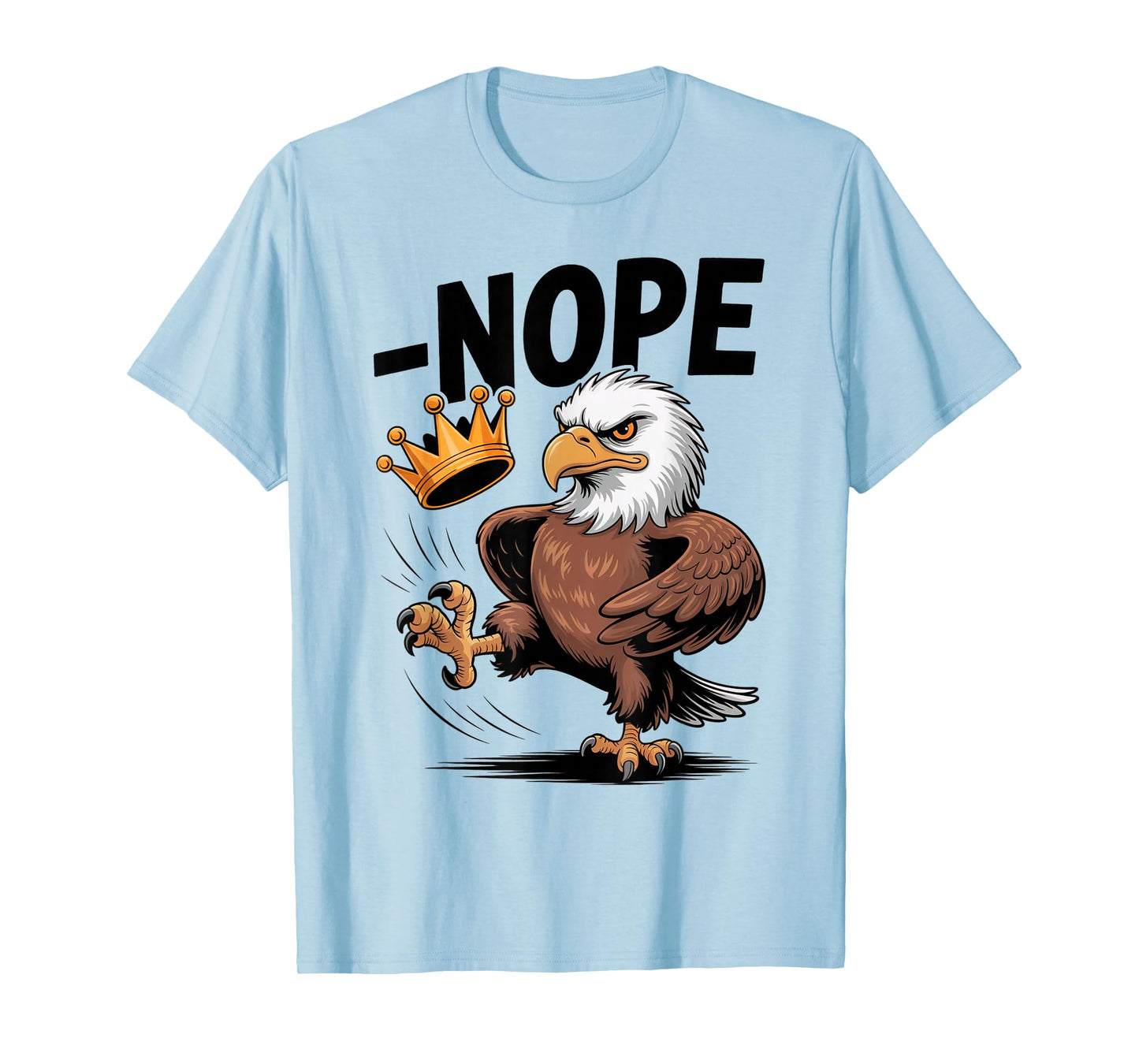 Vintage No Kings In America Funny Eagle Kicking Crown T-Shirt