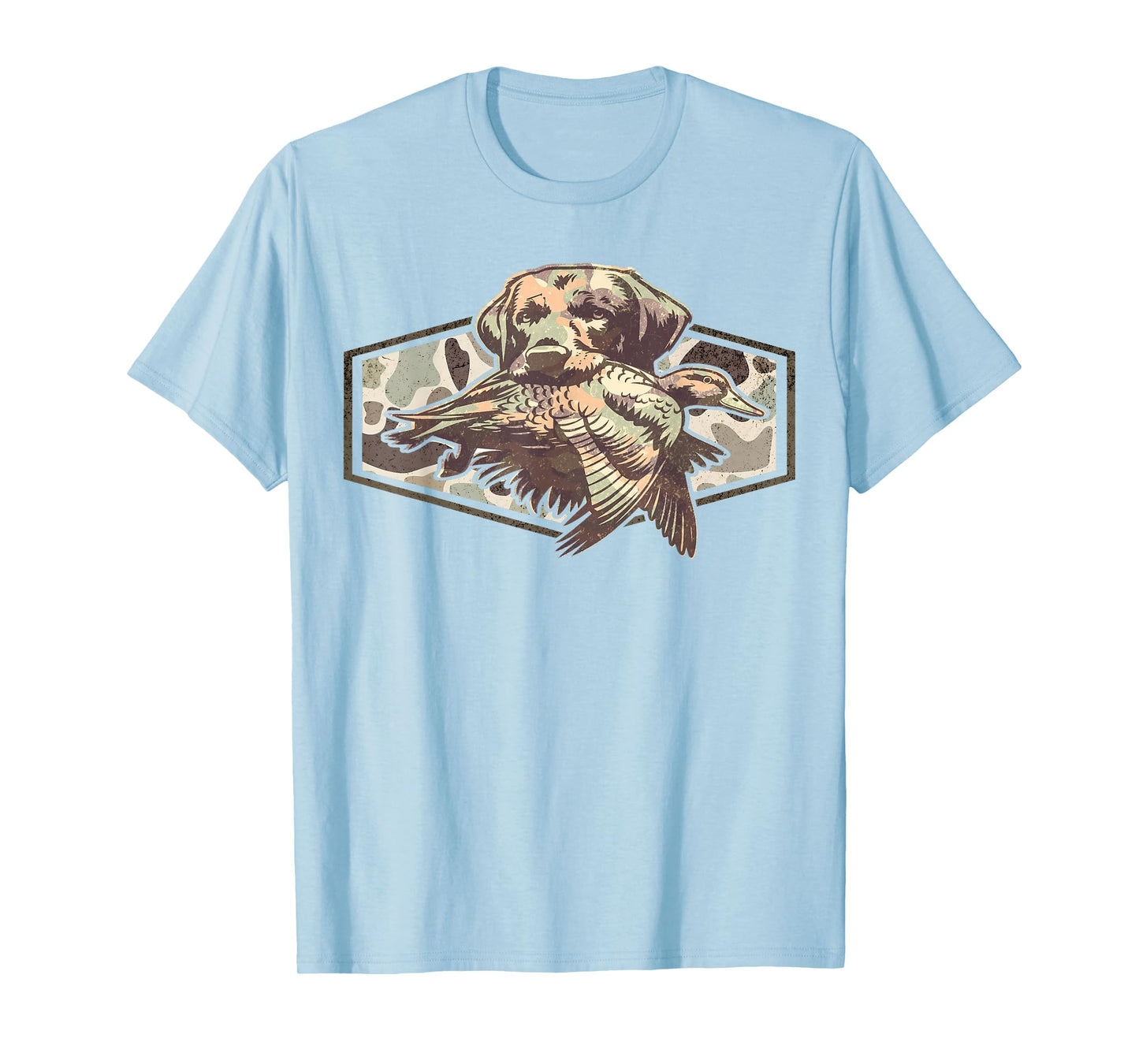Retro Old Camo Duck Hunting Lab Dog Labrador Southern Boy T-Shirt