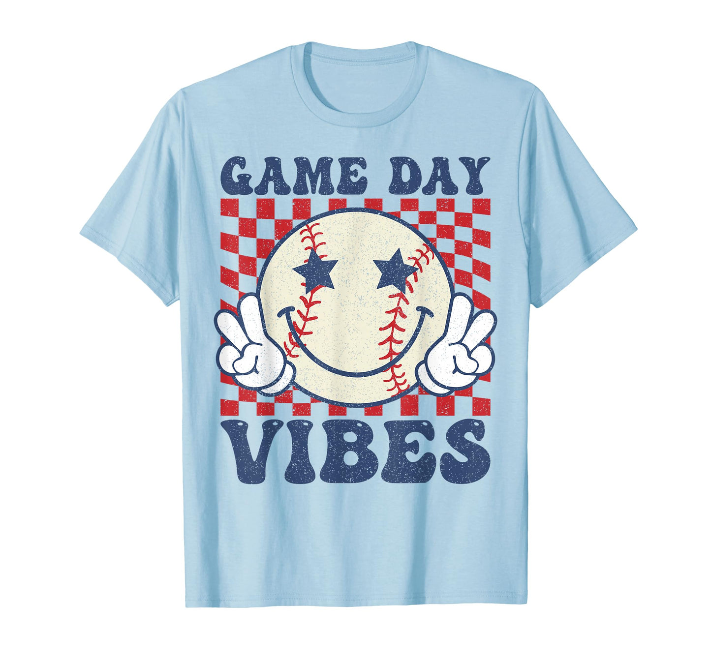 Game Day Vibes Baseball Retro Groovy Baseball Boys Girls T-Shirt