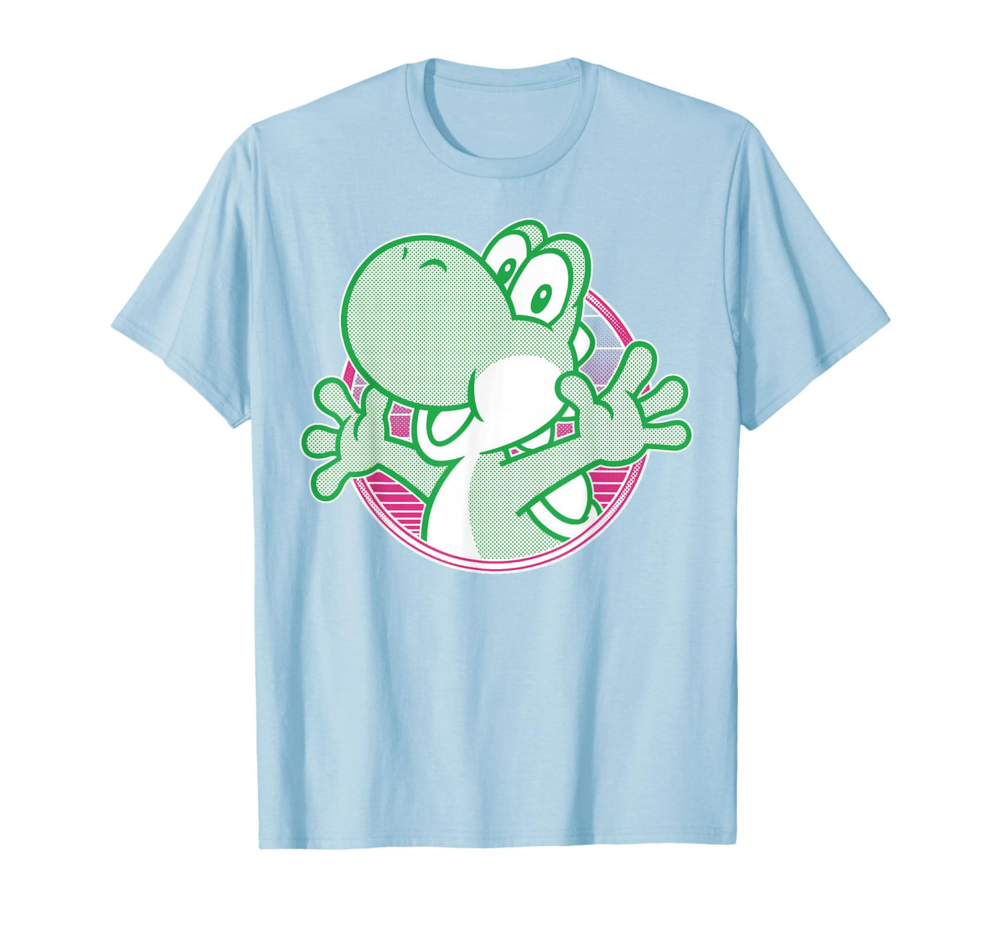 Super Mario Yoshi Neon Circle Portrait T-Shirt