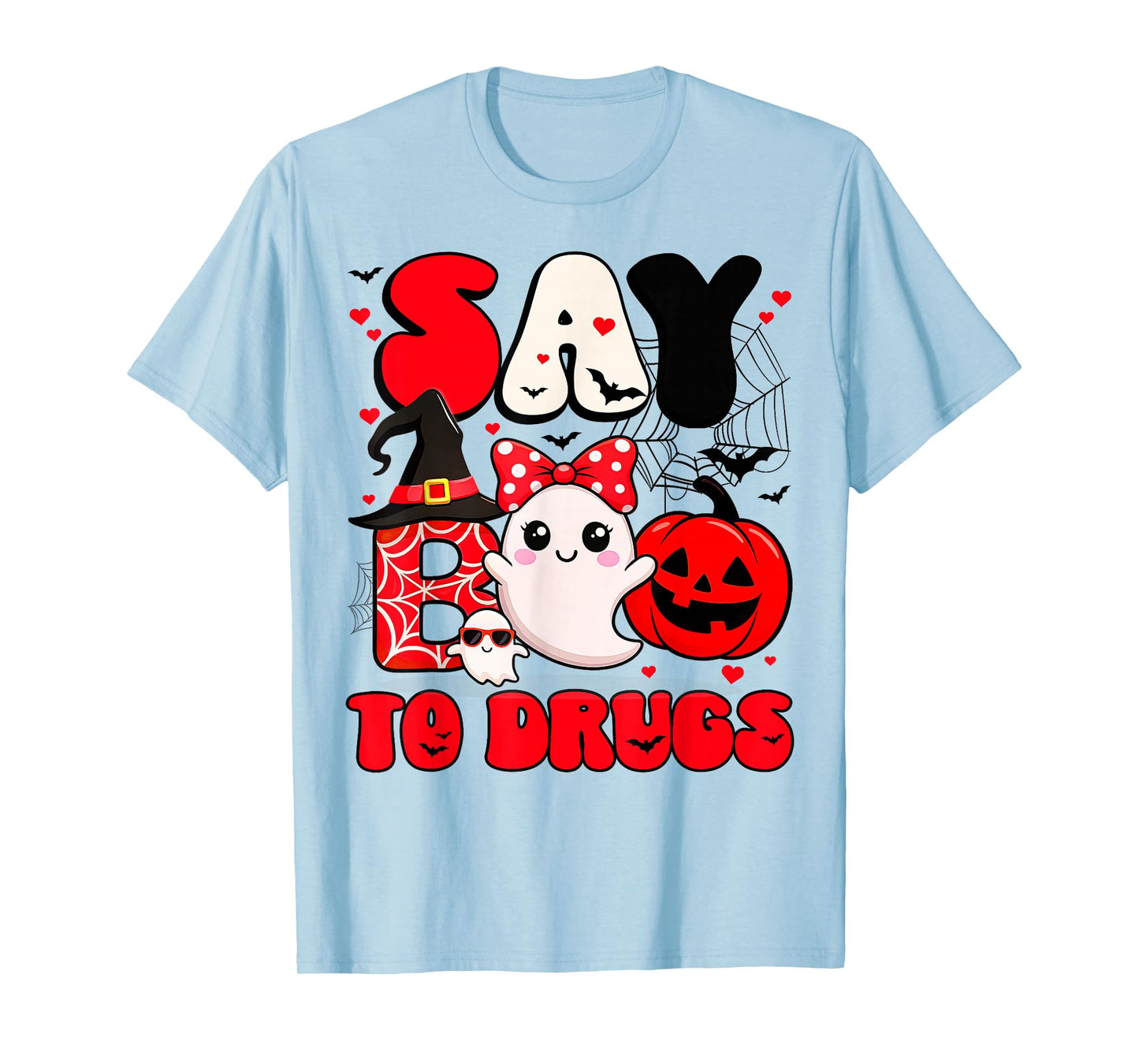 Say Boo to Drugs Cute Boo Red Ribbon Week Awareness Women T-Shirt