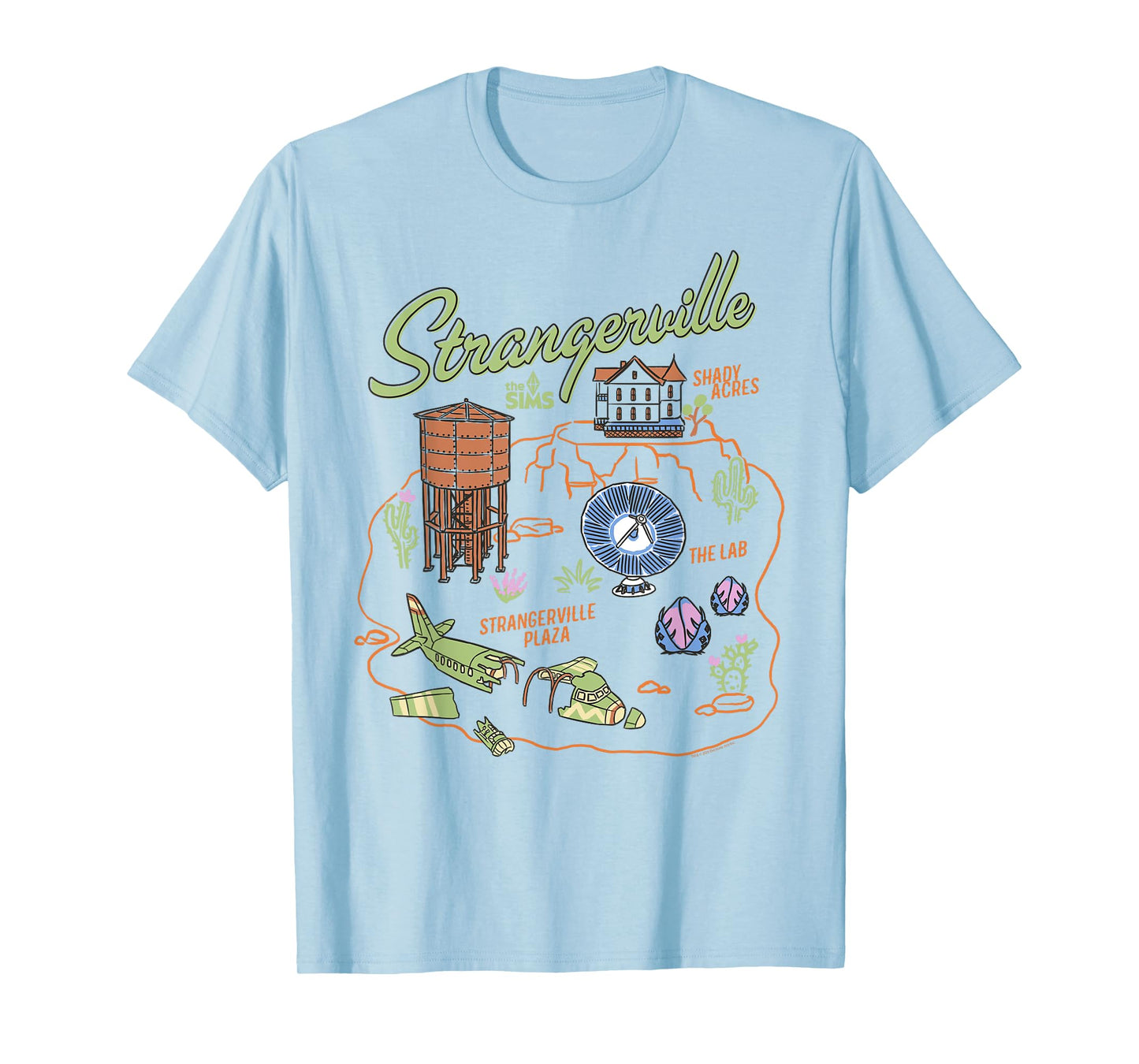 The Sims Visit Strangerville Map Video Game T-Shirt