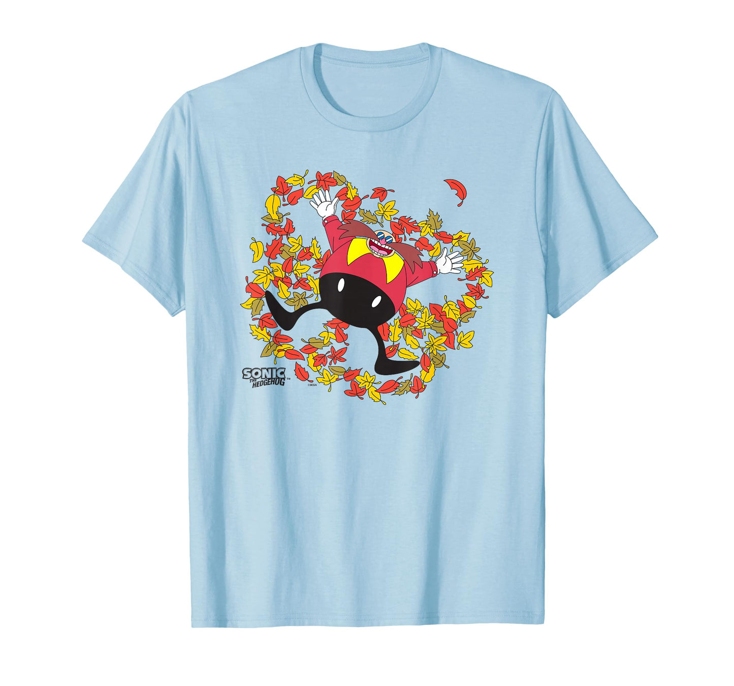 Sonic The Hedgehog Happy Dr Eggman Leaves Angel Chest Logo T-Shirt