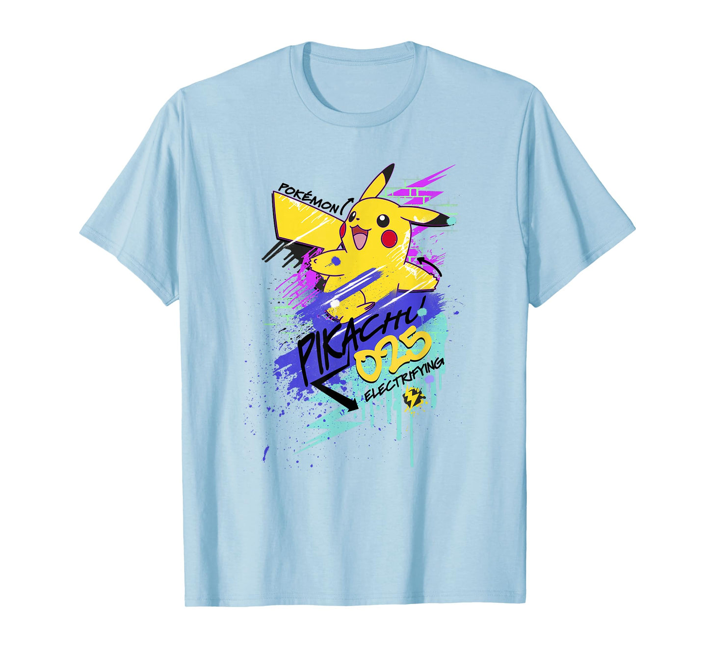 Pokémon Pikachu 025 Electrifying Street Art Graffiti Logo T-Shirt