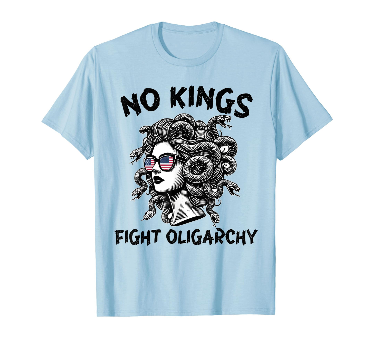 no kings fight oligarchy Medusa feminist patriot USA Flag T-Shirt