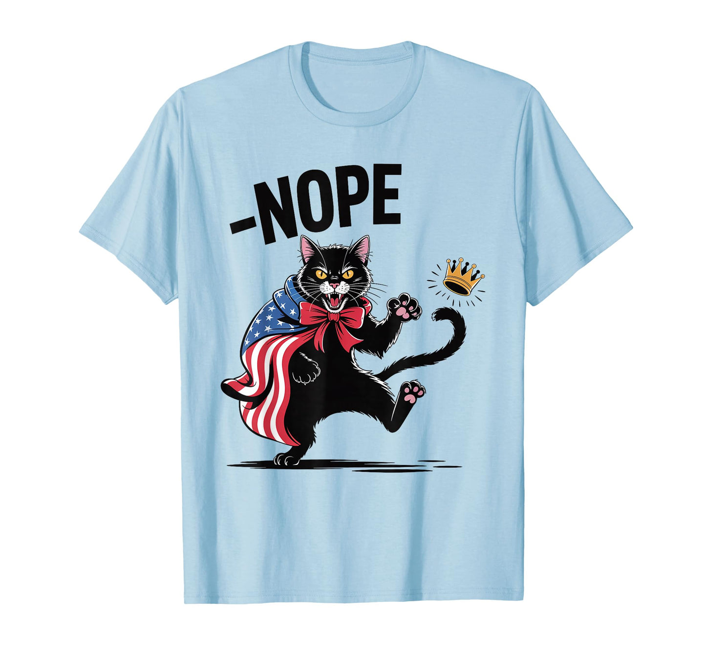 Funny Black Cat No Kings October 18 No Kings Day Men Women T-Shirt