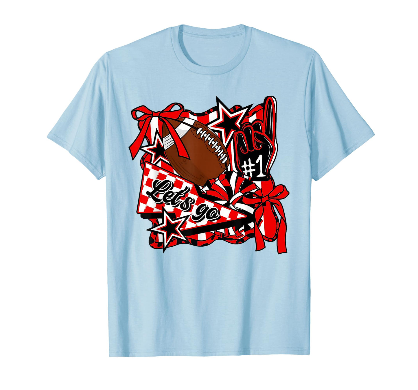 Retro Go Cheer Sports Team Cheerleader Cheerleading Red T-Shirt