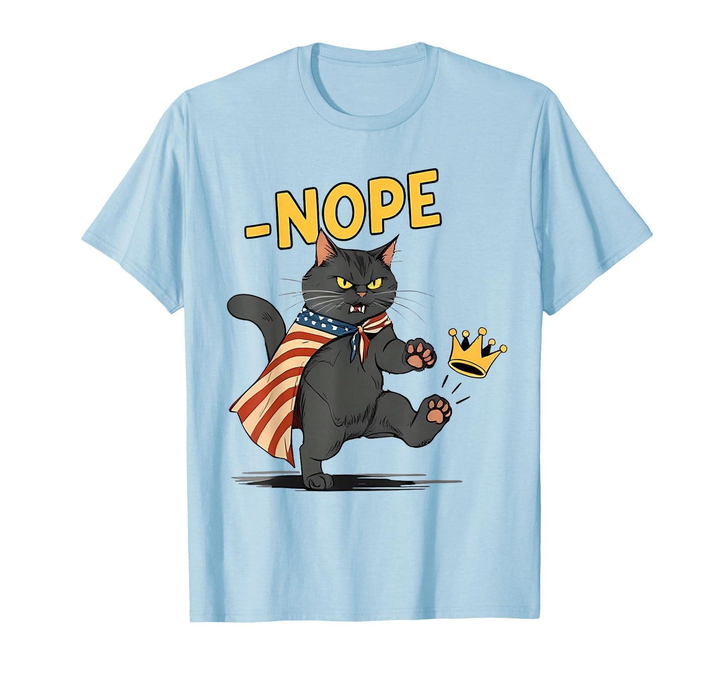 Funny Black Cat No Kings October 18 No Kings Day Men Women T-Shirt
