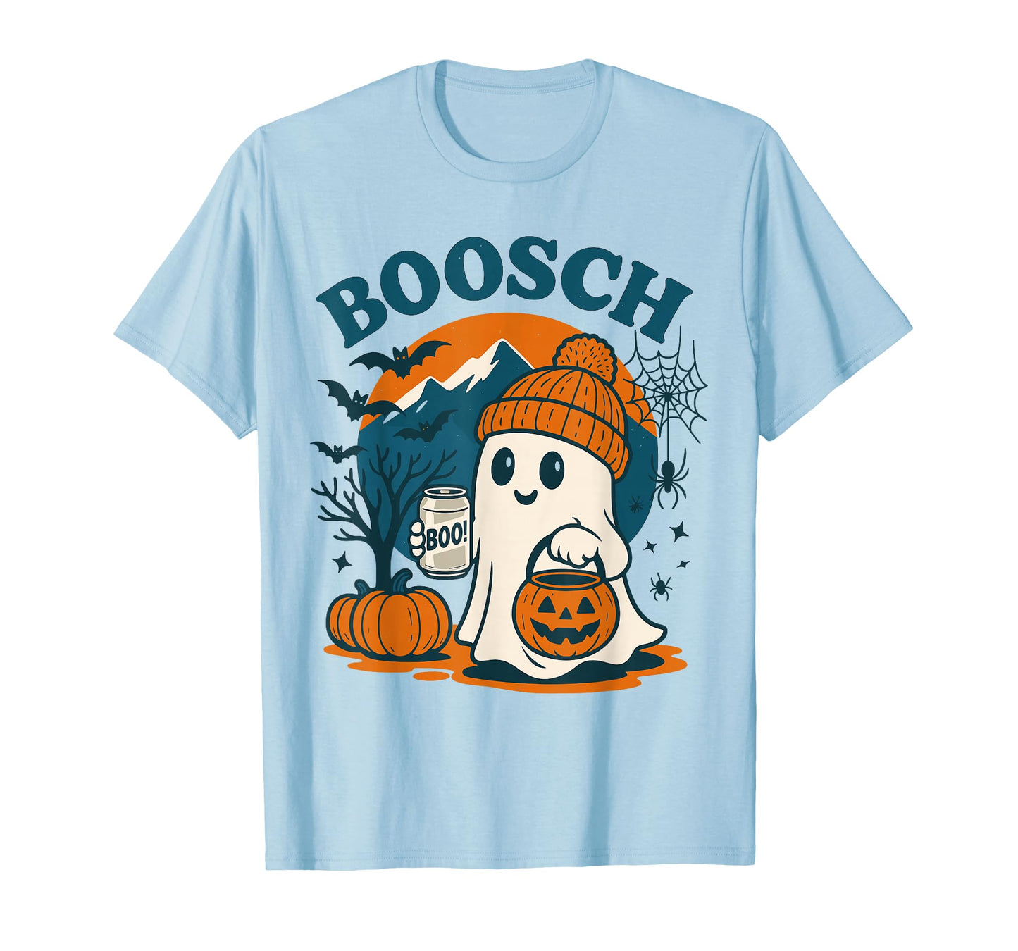 Boosch Light Halloween Shirt Men, Funny Ghost Beer Drinking T-Shirt
