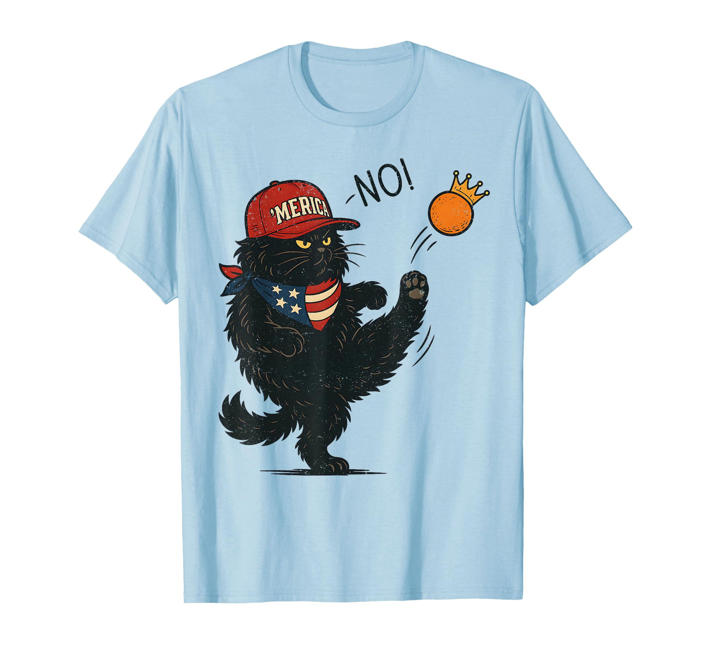 No Kings In America, Cats Against Trump Anti-Trump Black Cat T-Shirt for Men Women