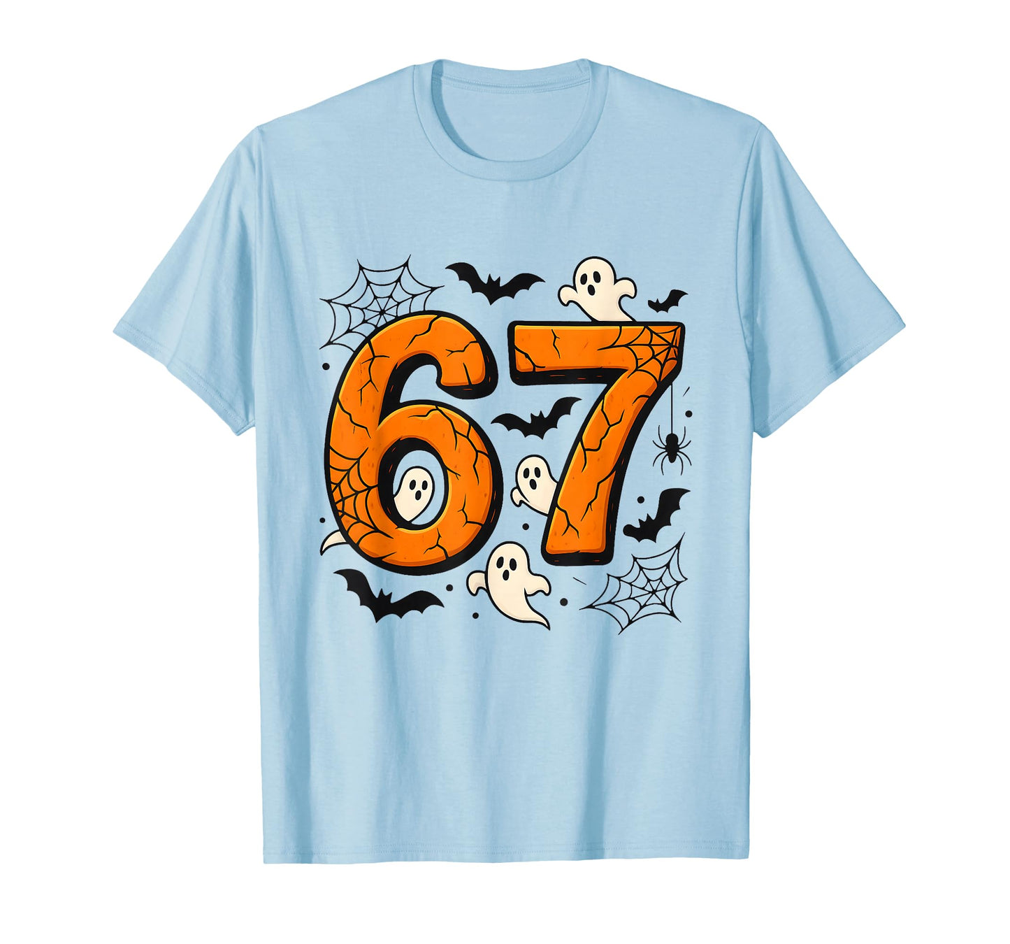 6 7 Halloween Design | Scary Pumpkin Numbers Ghosts Bats T-Shirt