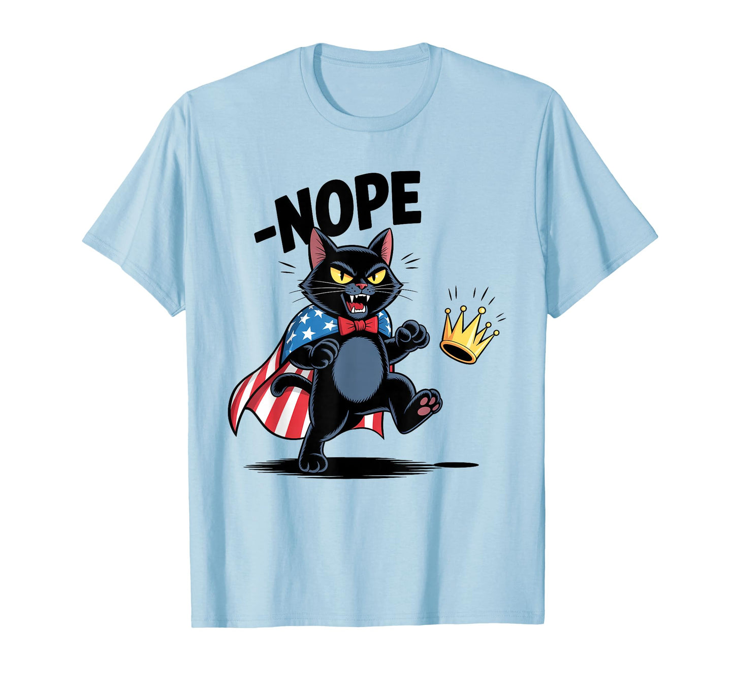 Funny Black Cat No Kings October 18 No Kings Day Men Women T-Shirt