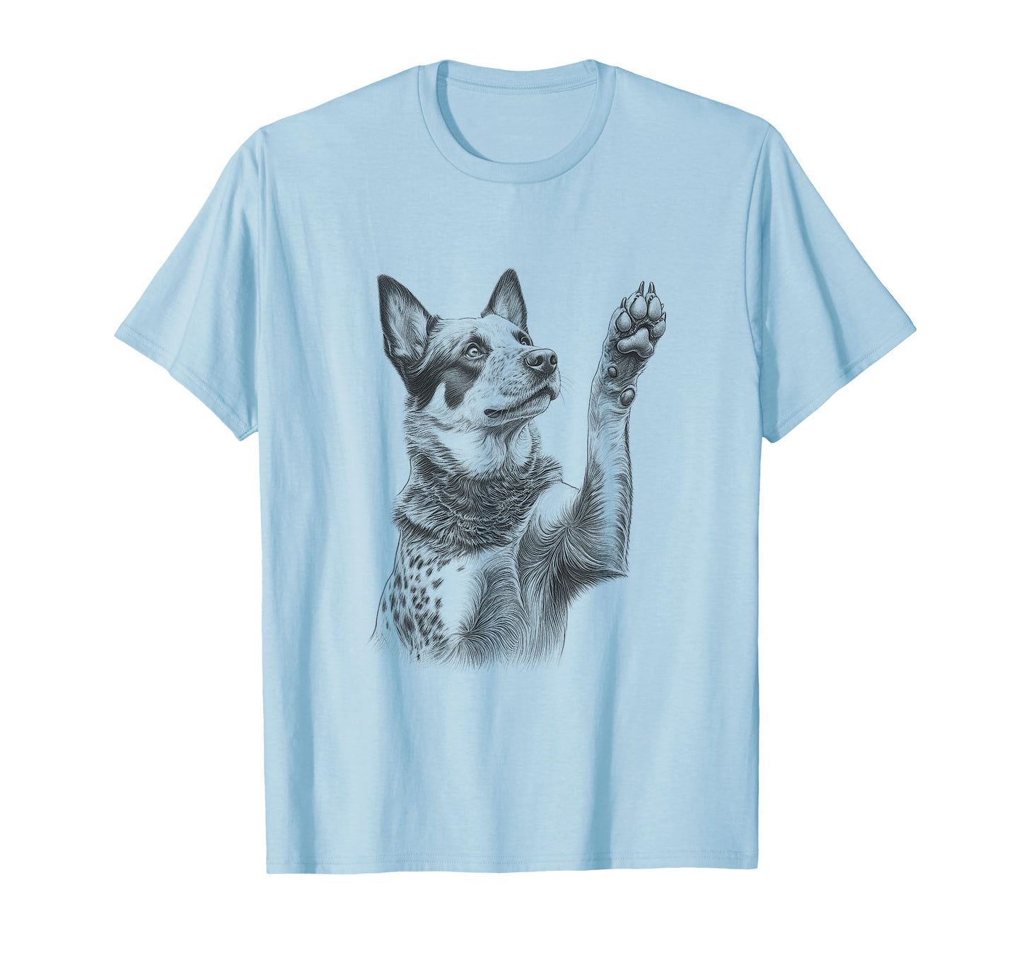 Australian Cattle Dog Blue Heeler Raising Paw Design T-Shirt for Men Women Kids