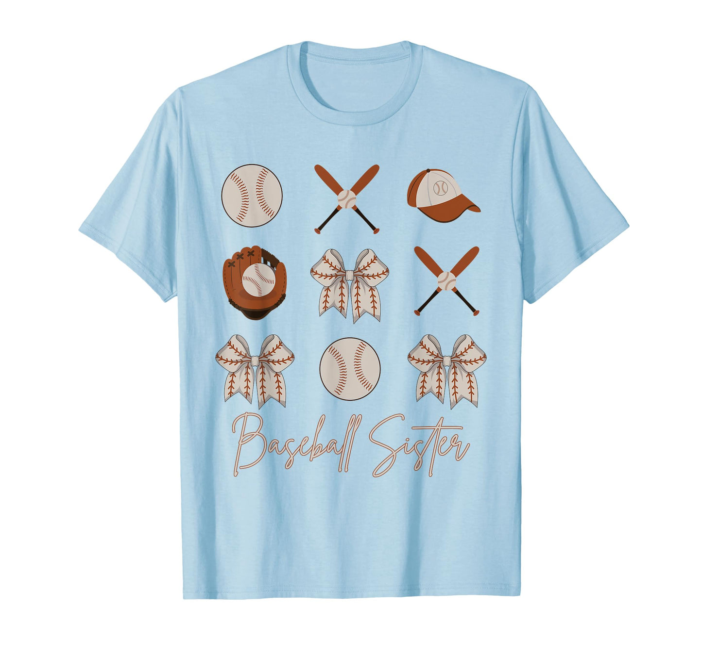 Baseball Sister Coquette Bow Girls Cheer Baseball T-Shirt