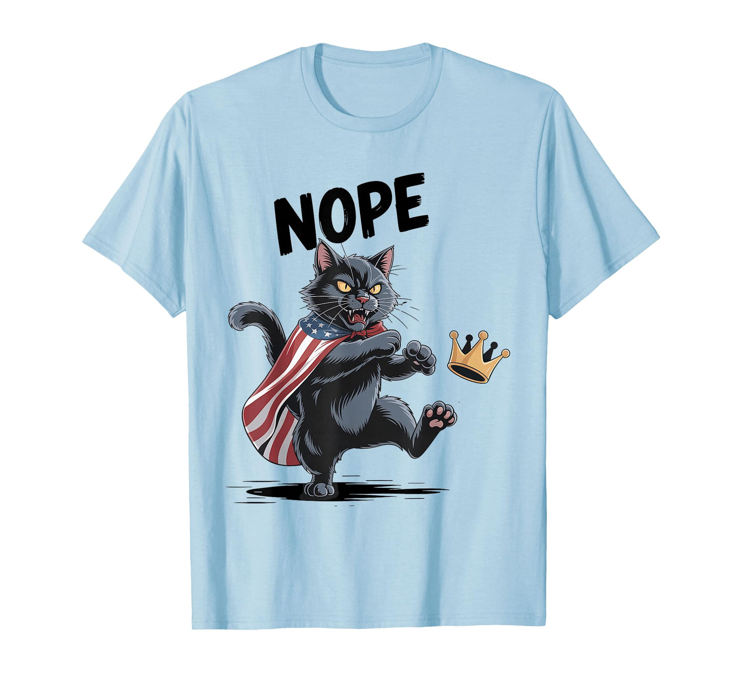 Black Cat No Kings October 18 No Kings Day T-Shirt