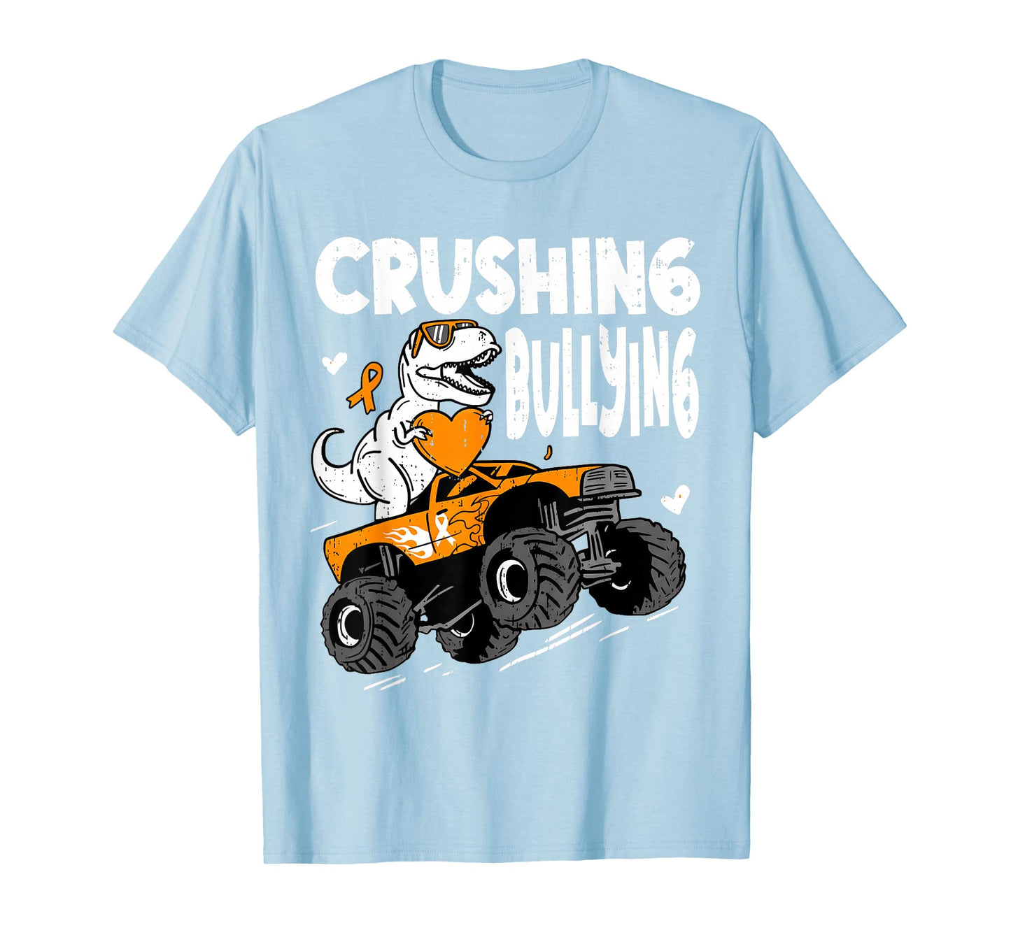 Unity Day Orange Crushing Bullying Dino T Rex Truck Boy Kids T-Shirt