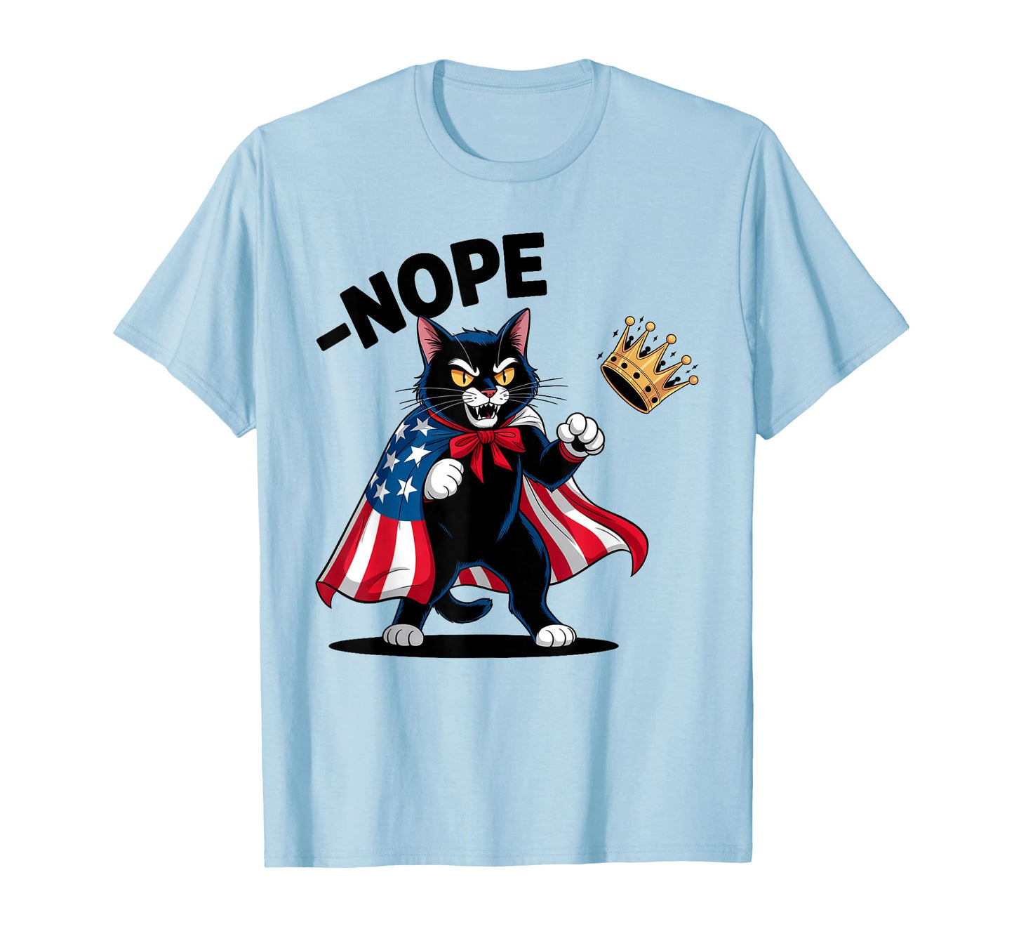 Funny Black Cat No Kings October 18 No Kings Day Men Women T-Shirt