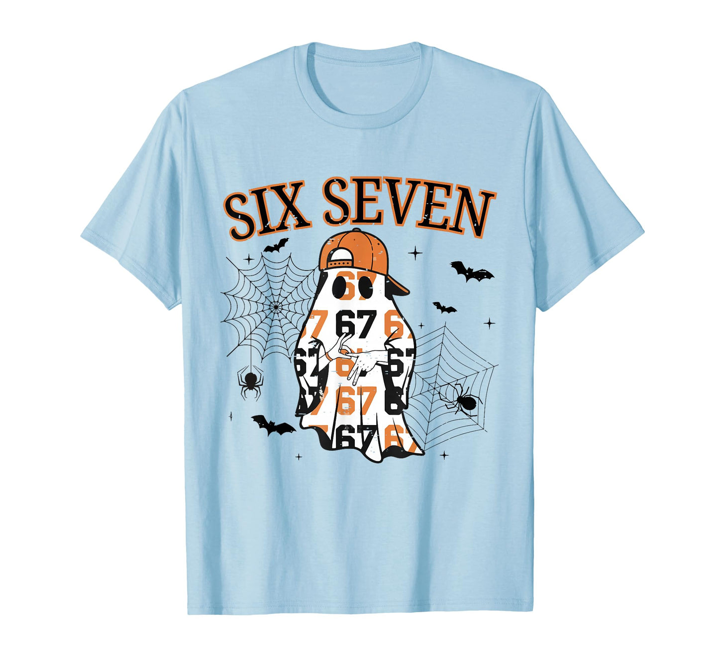 Six Seven Ghost Funny Trend 67 Spooky Season Halloween 6 7 T-Shirt